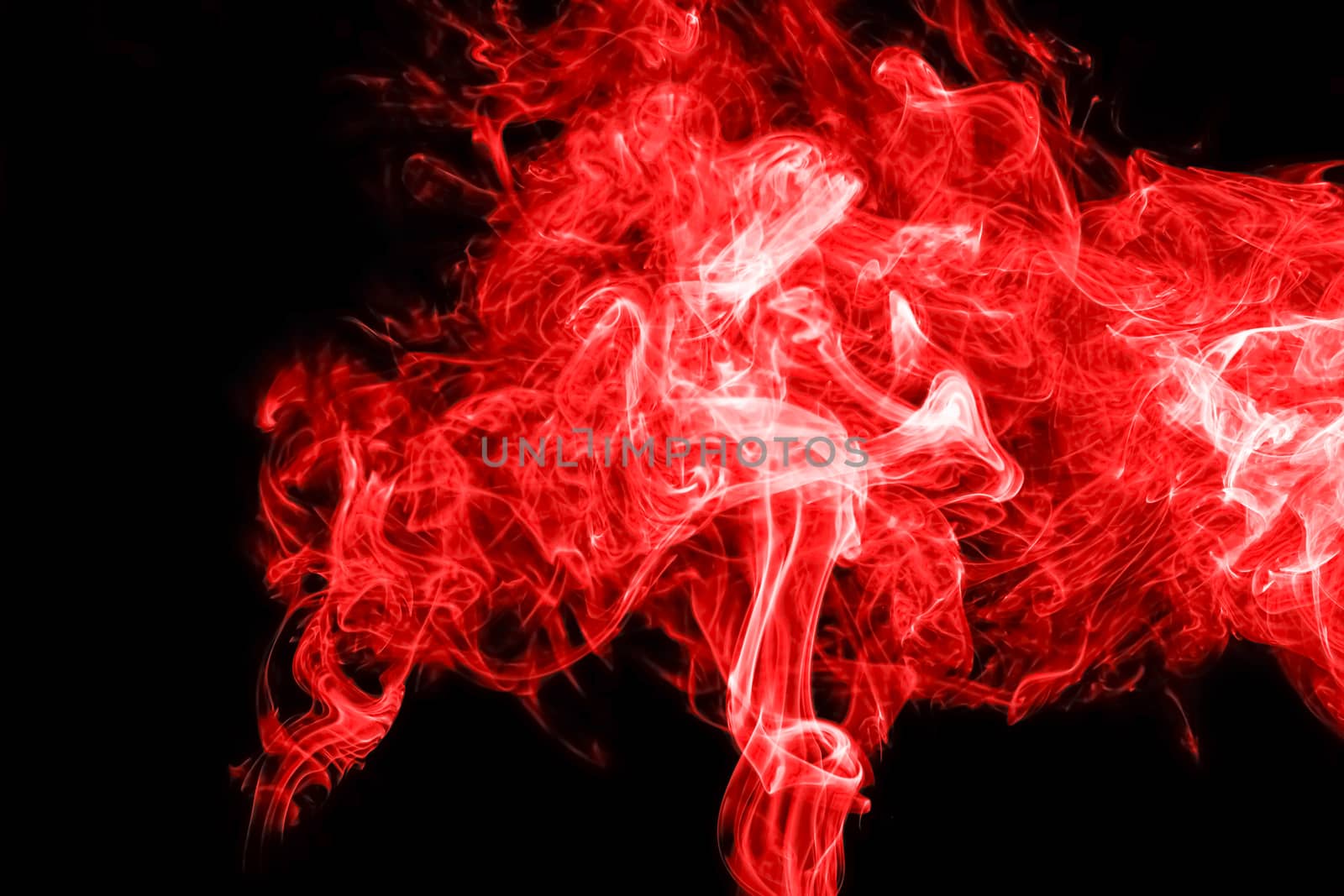 red smoke with lights on black background