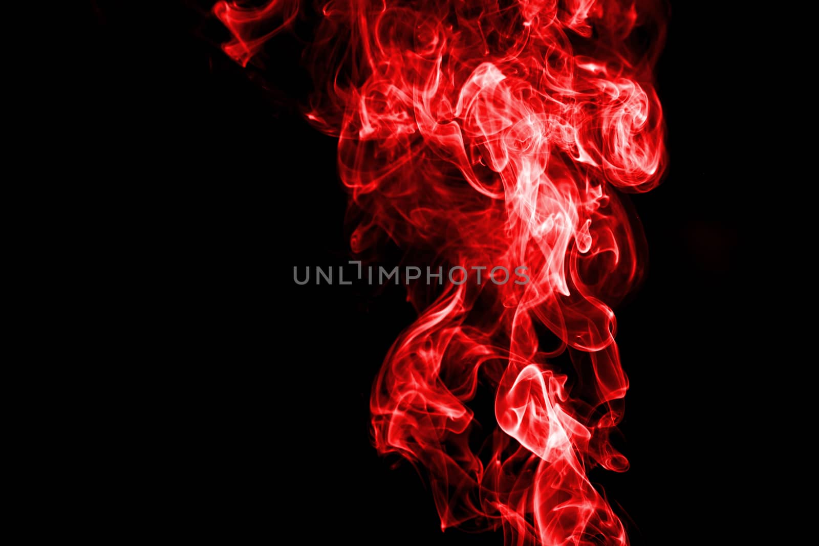 Red smoke with lights on black background
