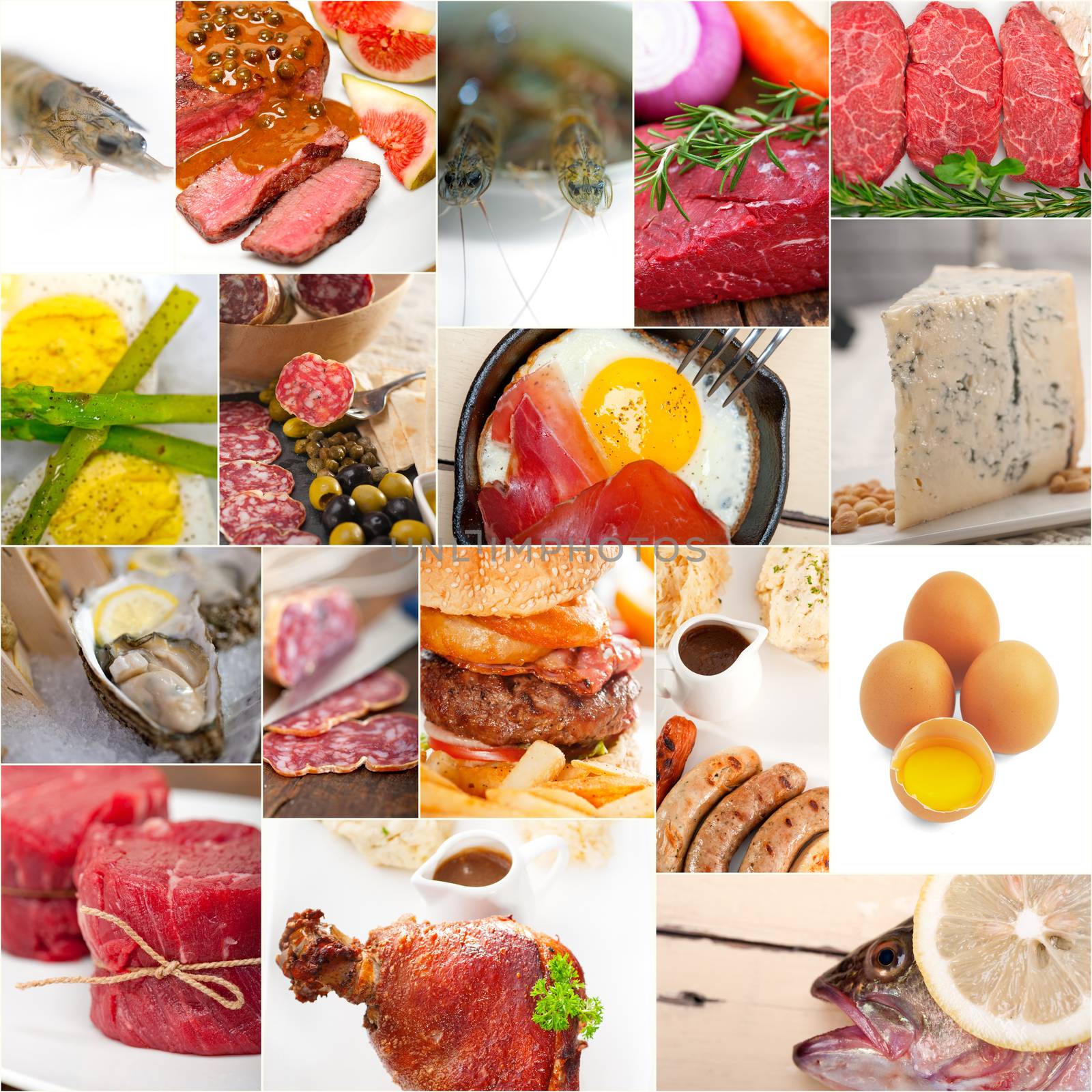 high protein food collection collage by keko64