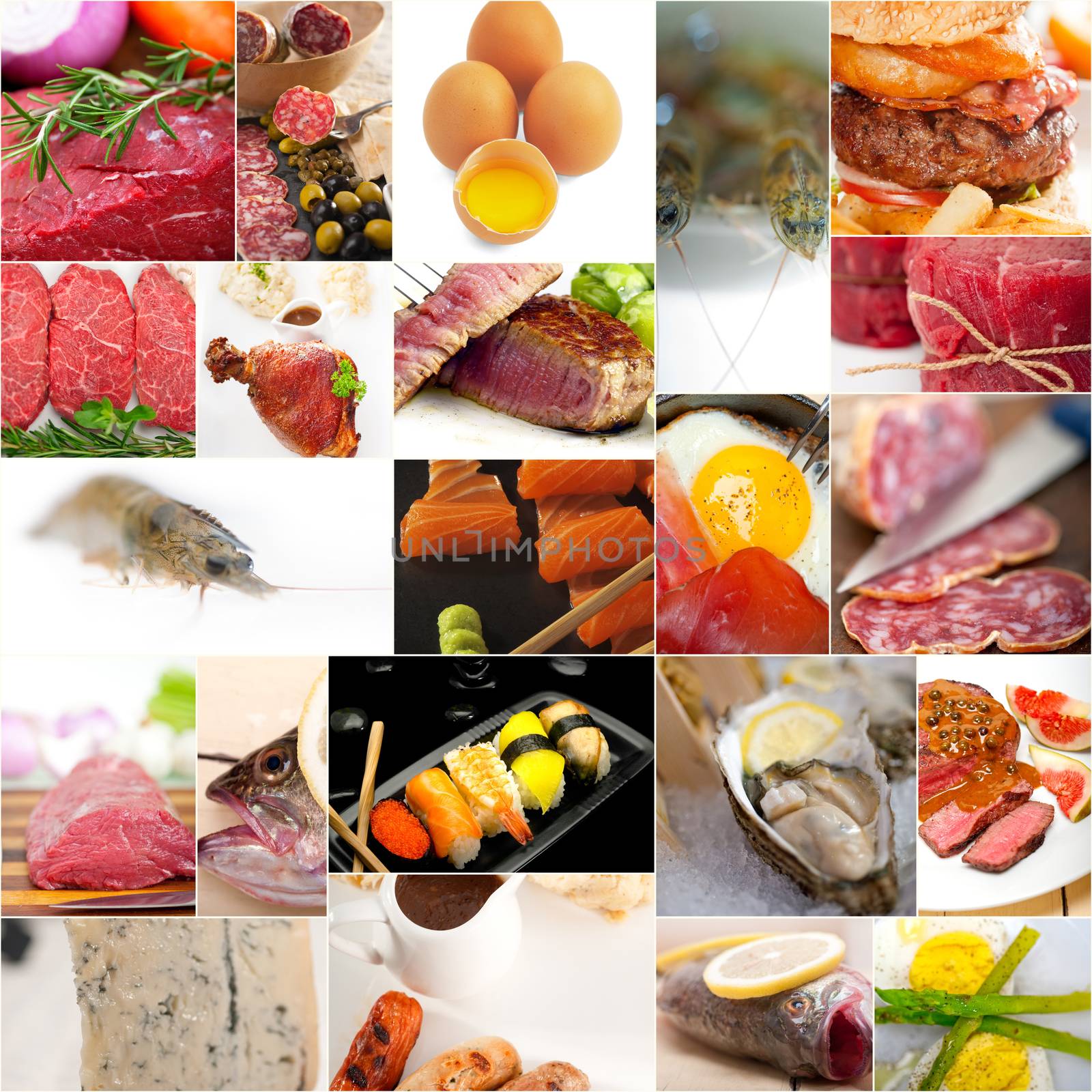 high protein food collection collage by keko64