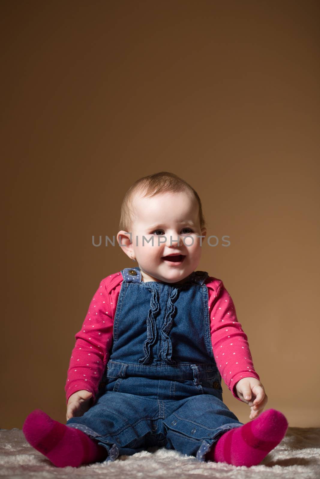 smiling infant baby - the first year of the new life