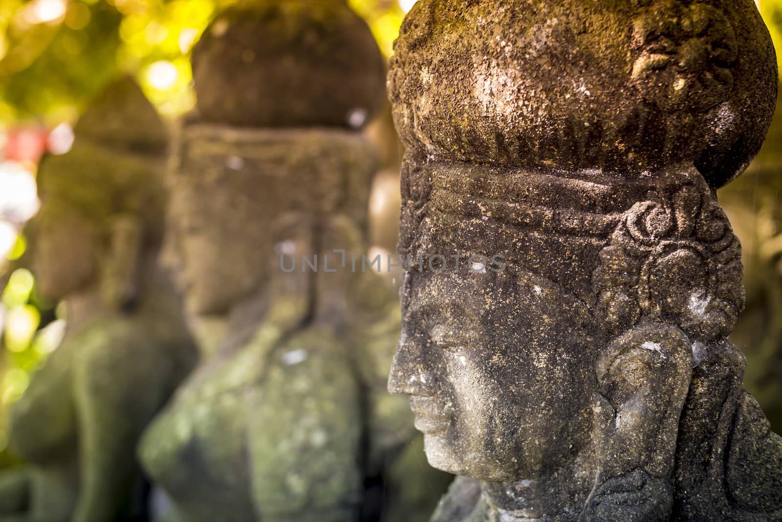 The old stone statue. Indonesia, Bali.
