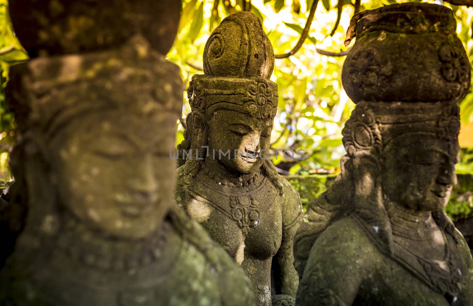 The old stone statue. Indonesia, Bali.
