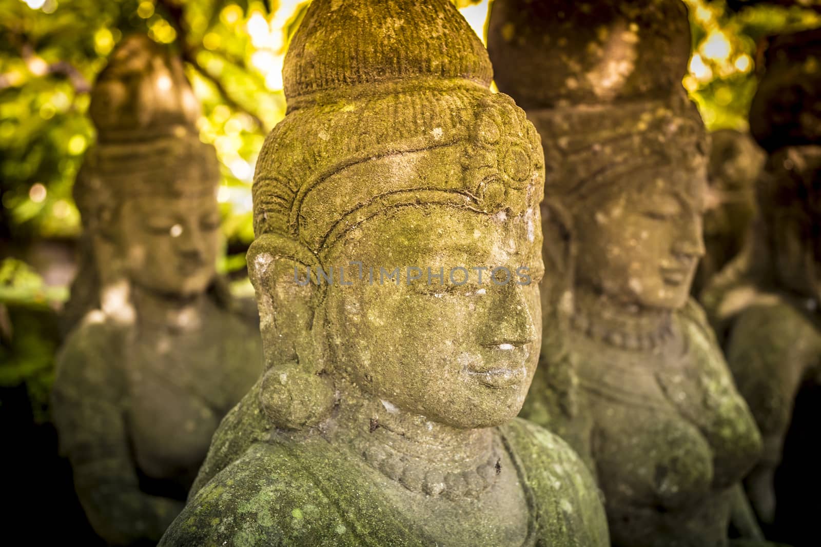 The old stone statue. Indonesia, Bali.
