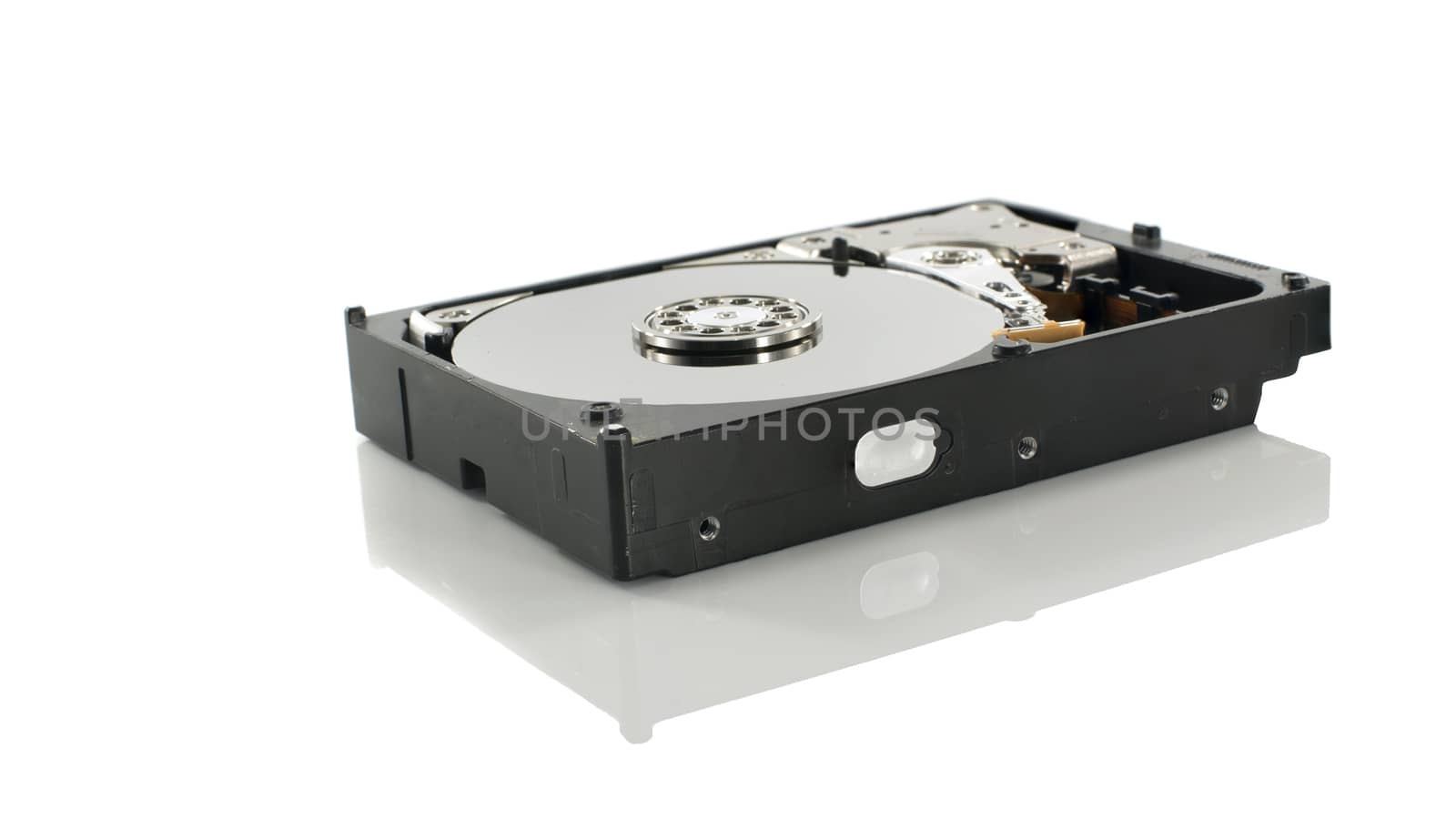 isolated open harddisk by compuinfoto