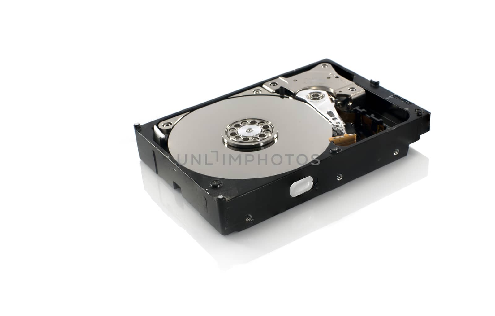 isolated open harddisk by compuinfoto