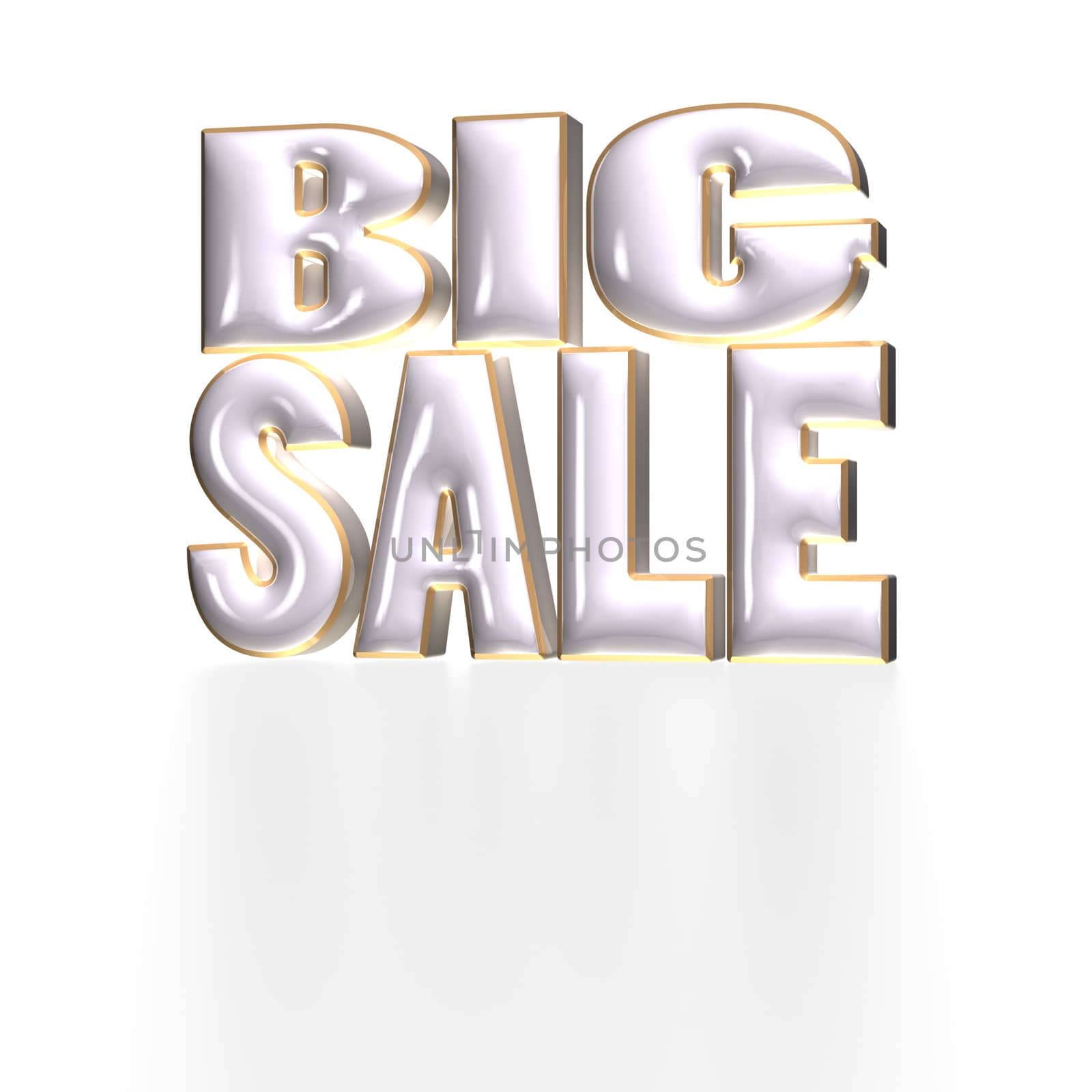 Glossy three-dimensional inscription Big Sale as a sign.