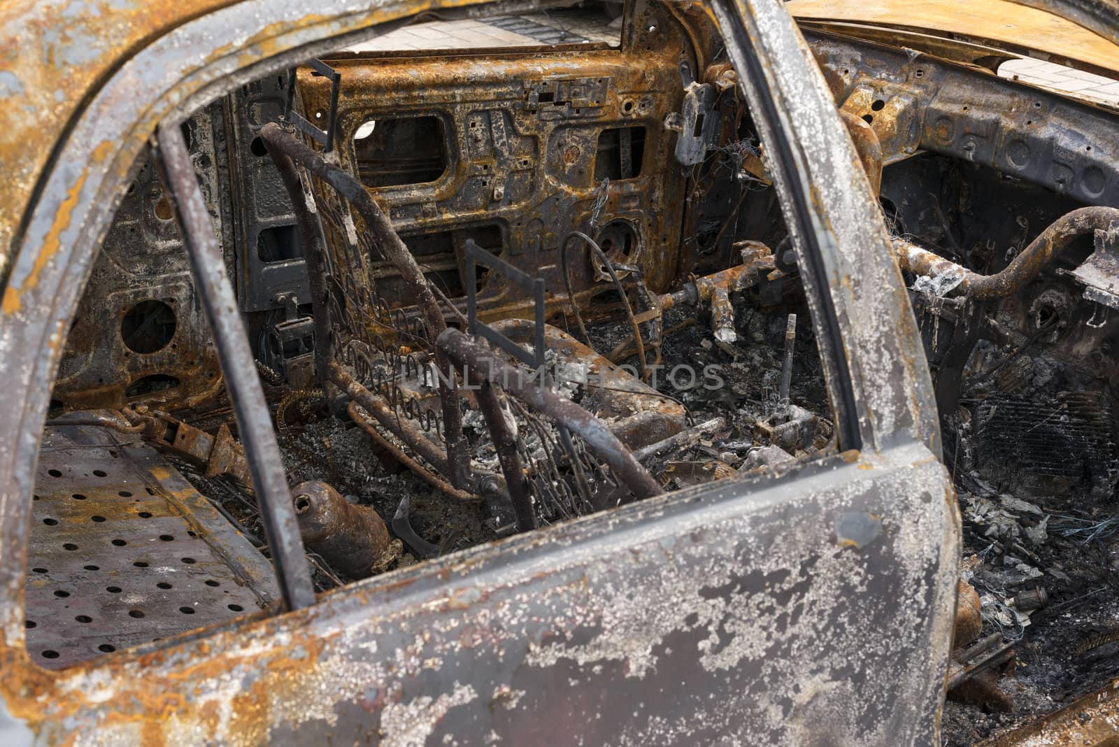 Burnt out car interior by DNKSTUDIO