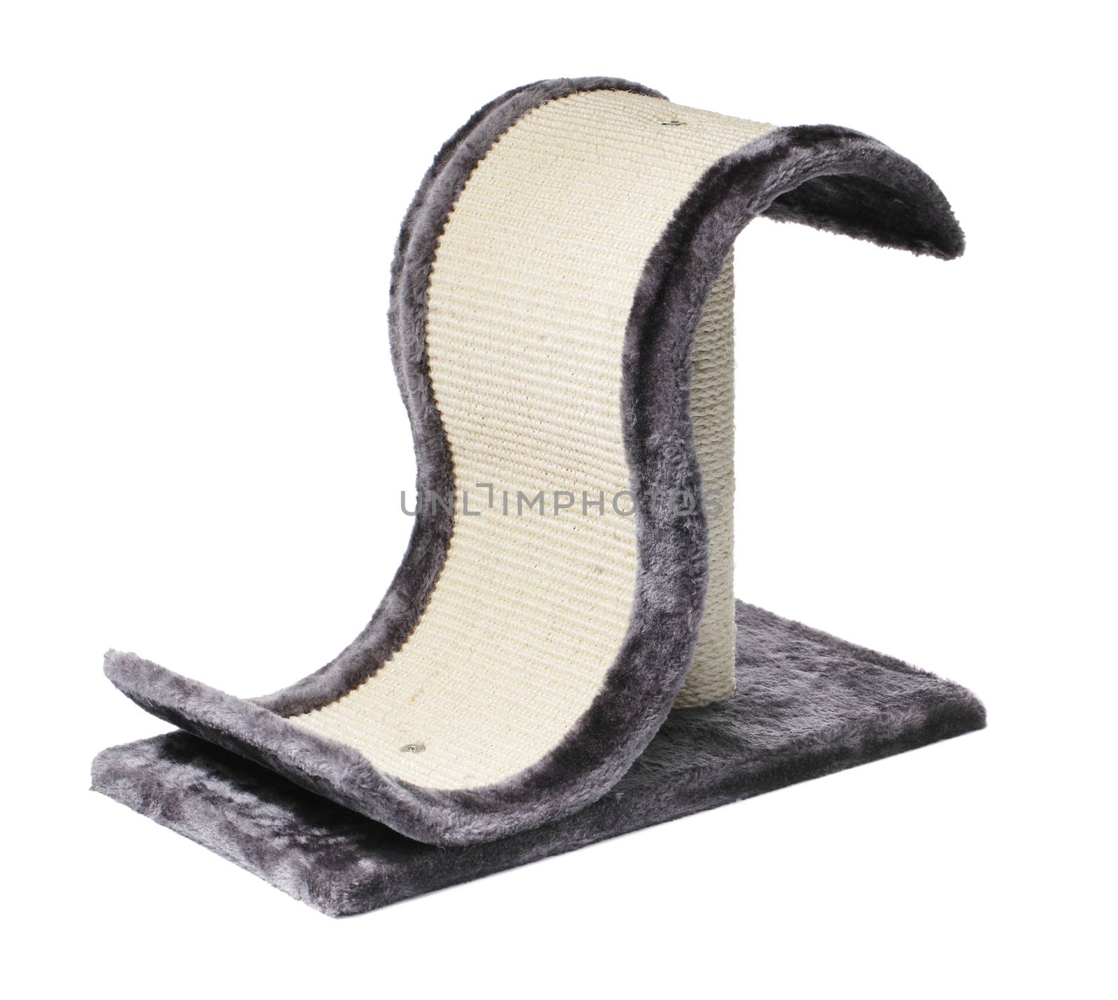 Cat scratching post isolated on a white background
