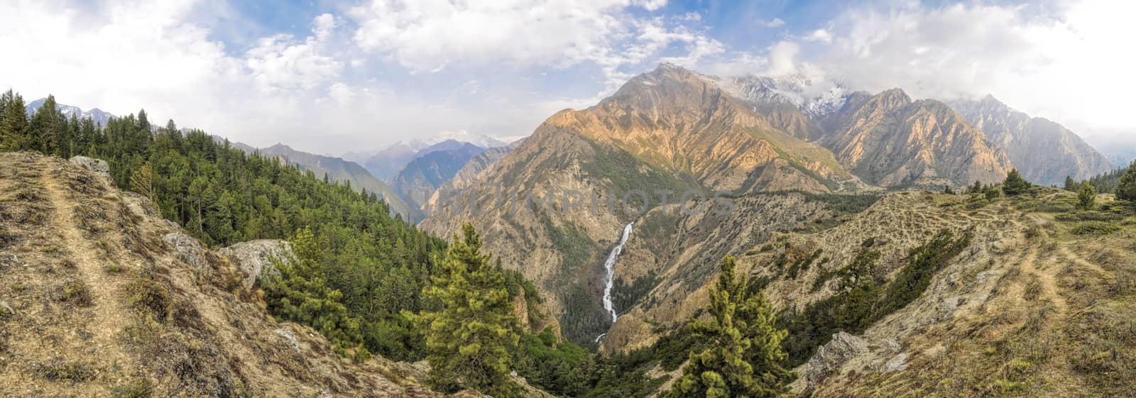 Scenic panorama in Dolpo region in Nepal