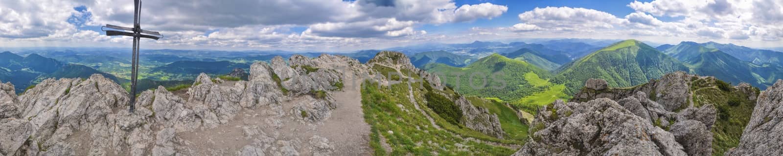 Scenic panorama from Rozsutec in Mala Fatra mountains, Slovakia