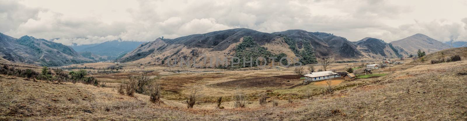 Scenic panorama of cloudy valley in Arunachal Pradesh, India