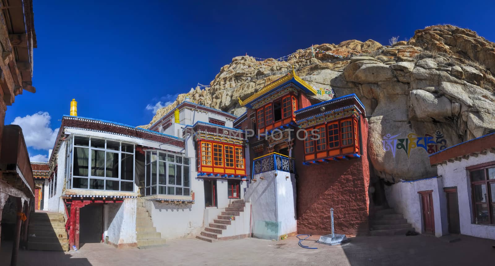 Picturesque view of traditional housing in Ladakh, India