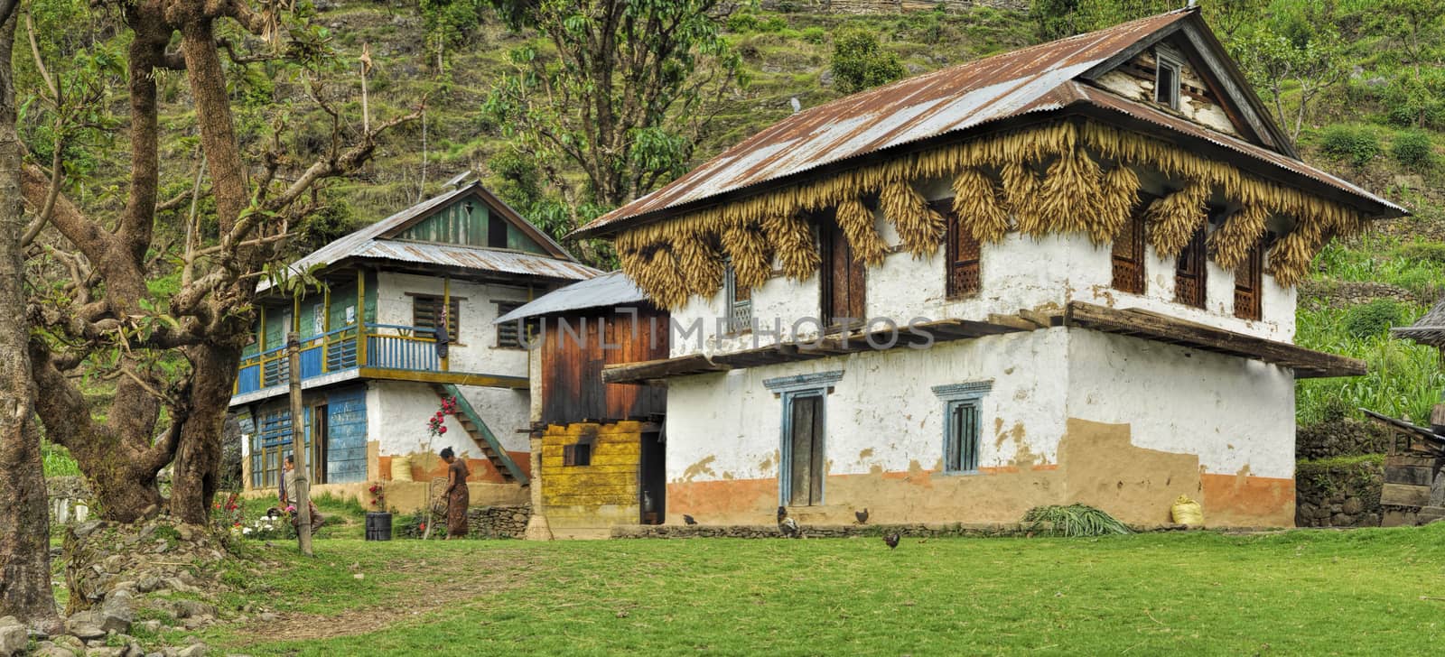 Traditional old houses in Nepal