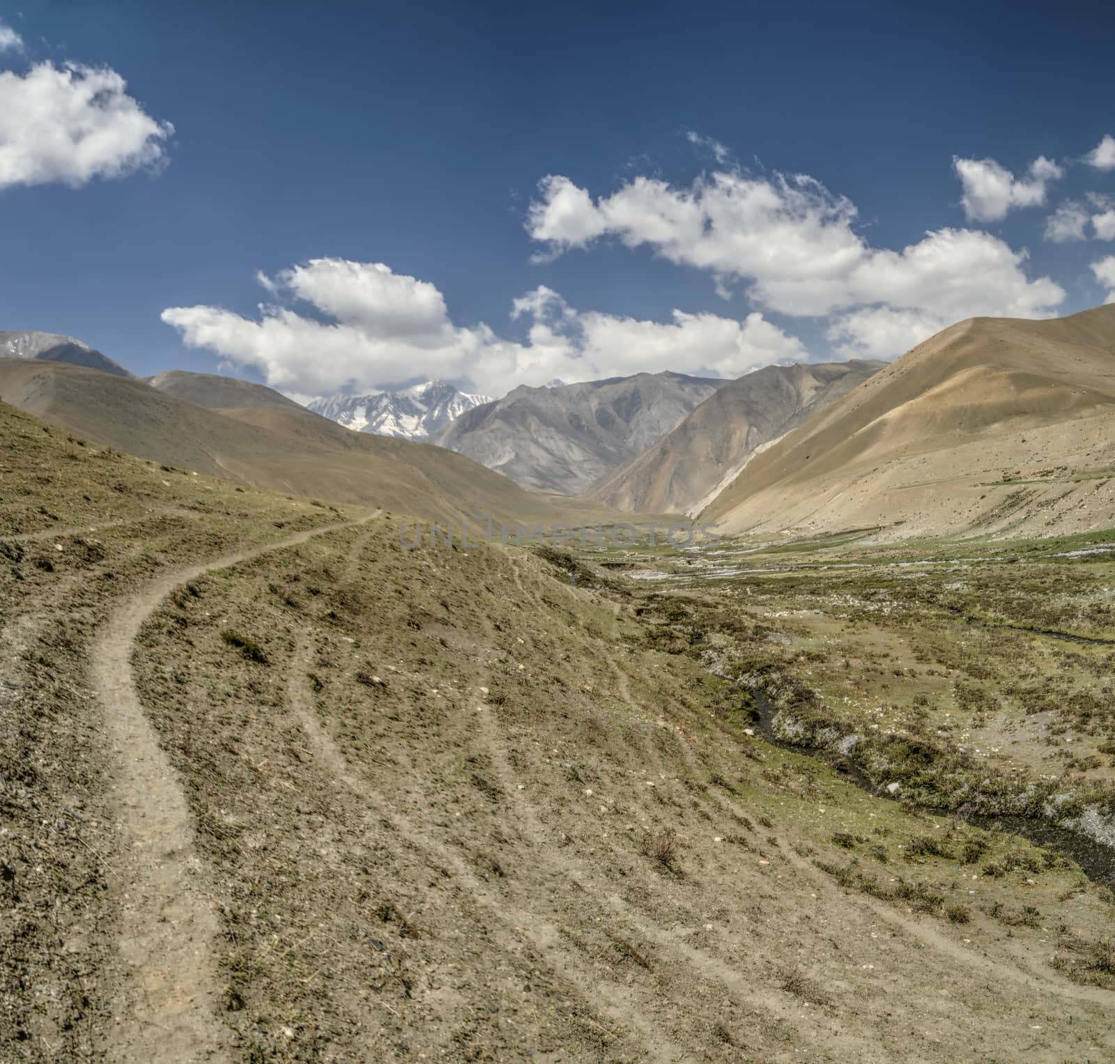 Scenic valley in Dolpo region in Nepal