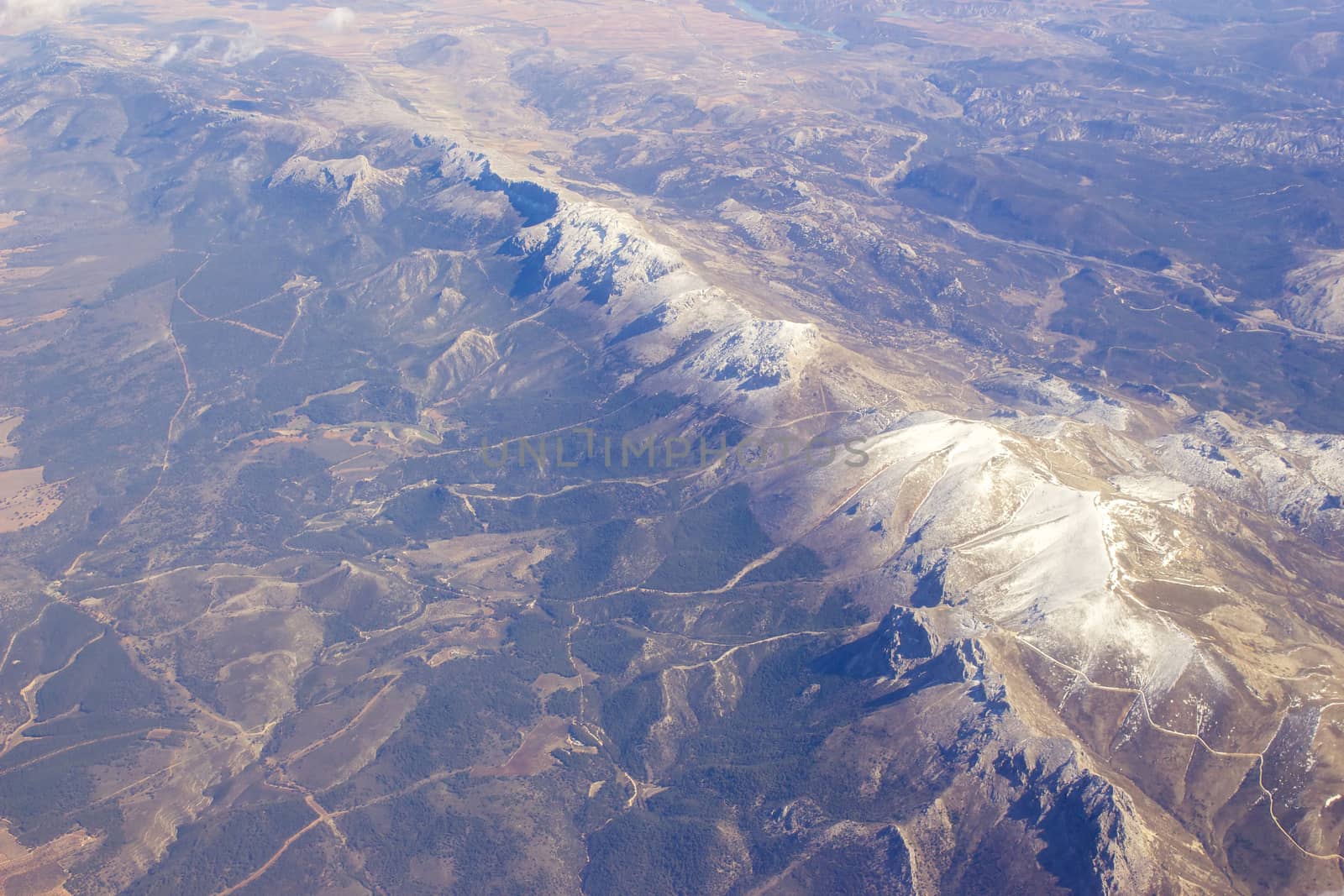 Aerial view of Sierra Nevada in Spain