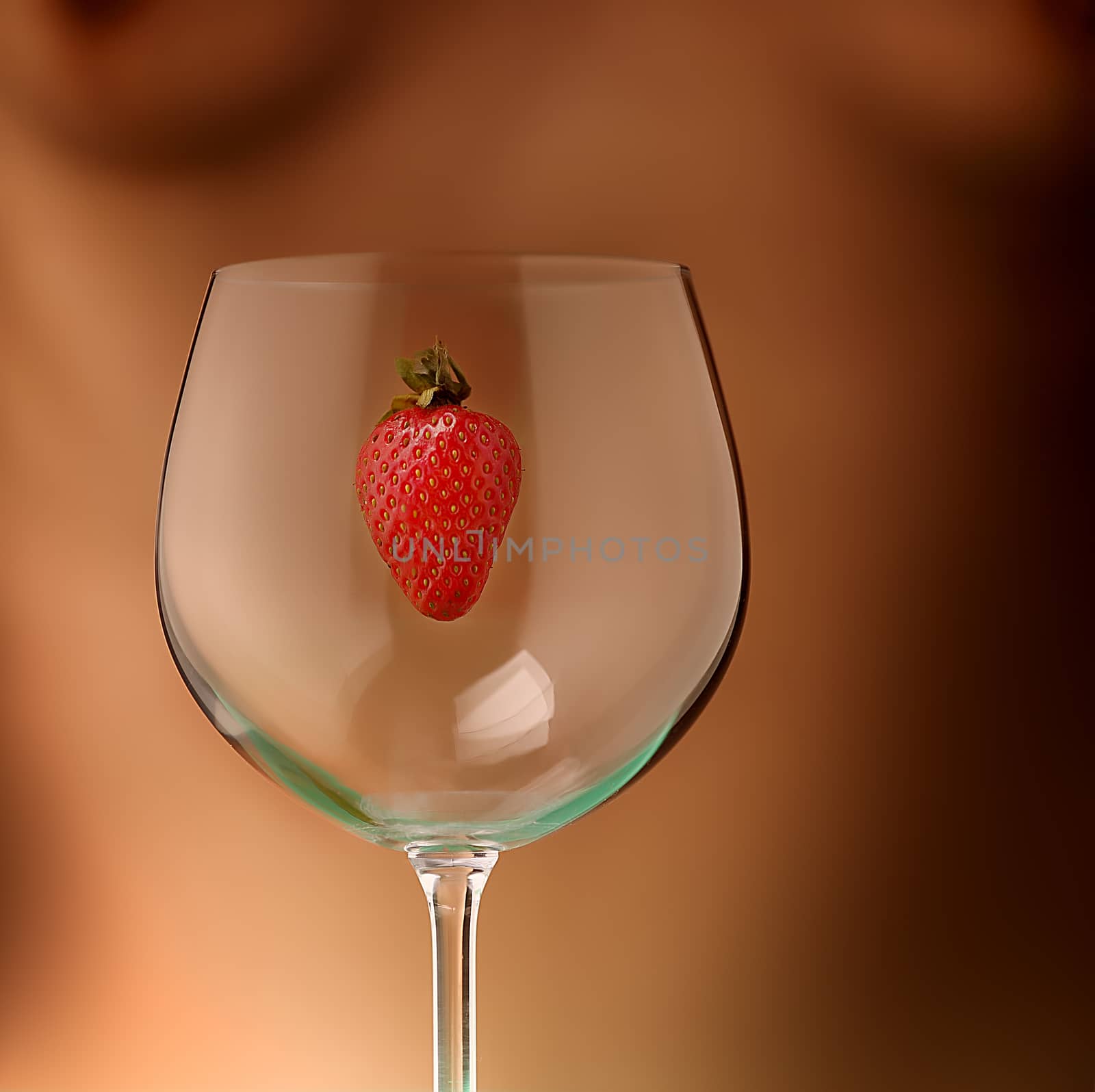 strawberry in glass