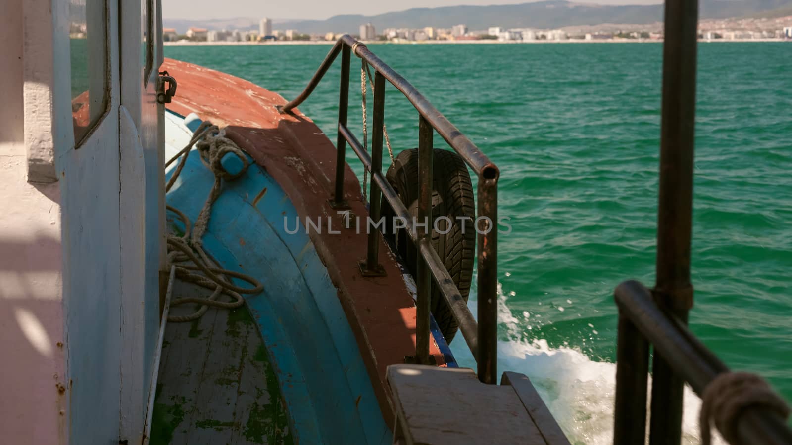 Sea view from the front of the boat