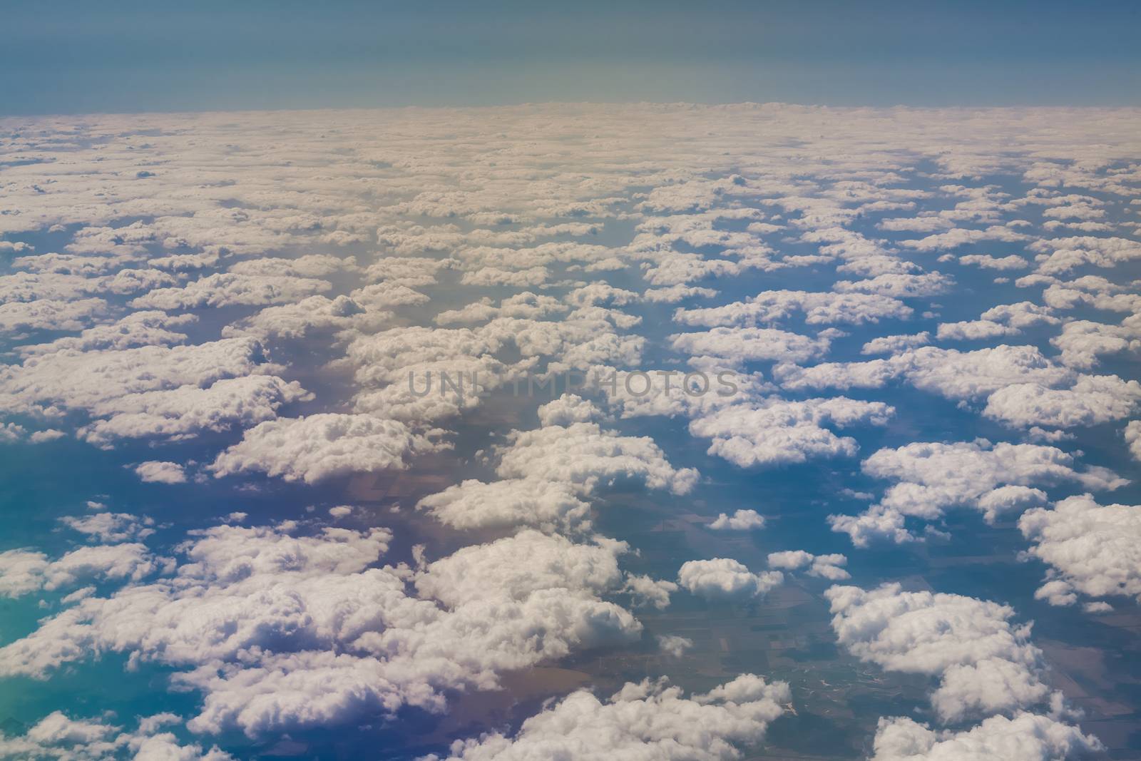 Beautiful cloud sky view from aeroplane window