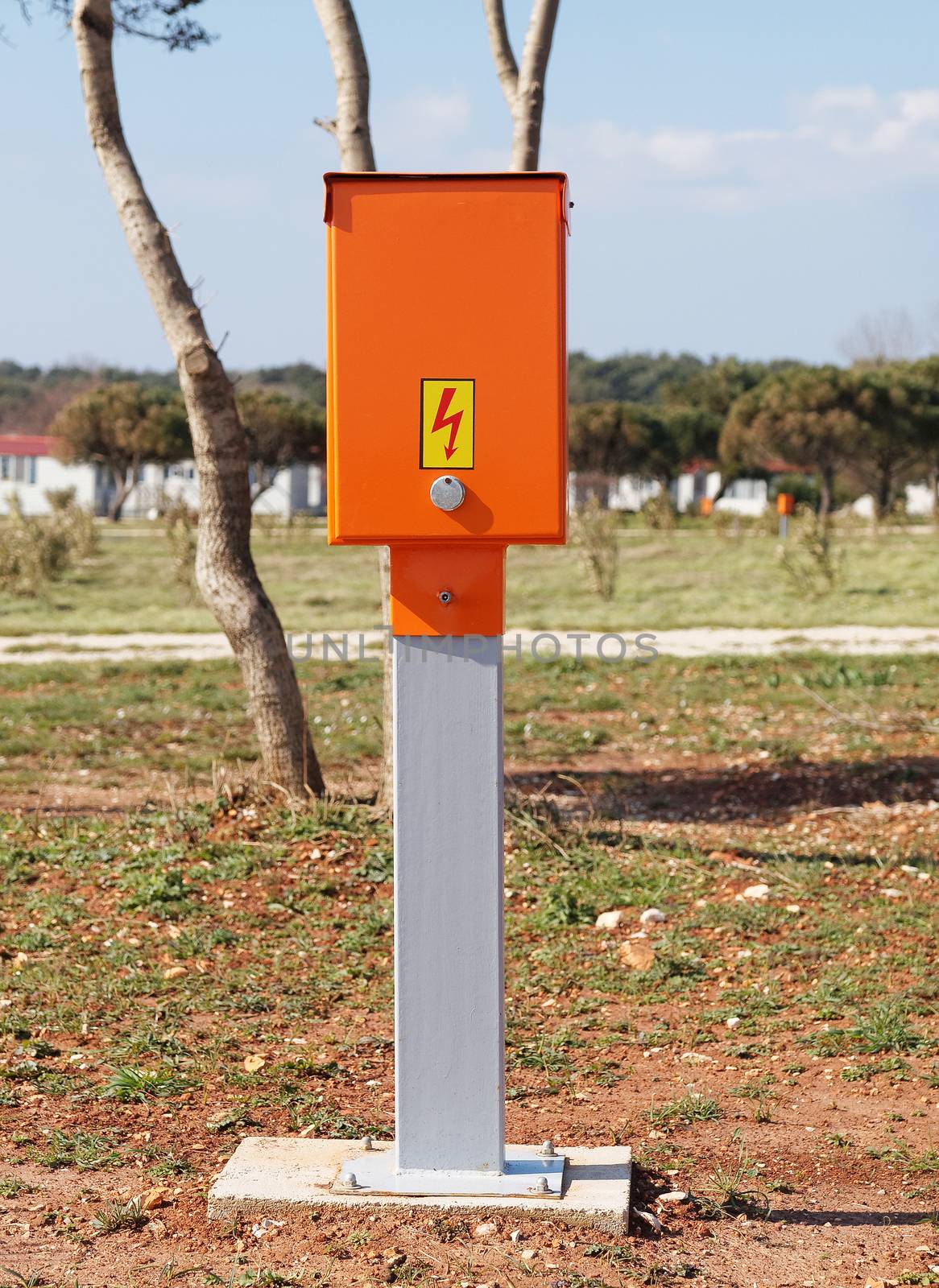 electric power control box in campsite        