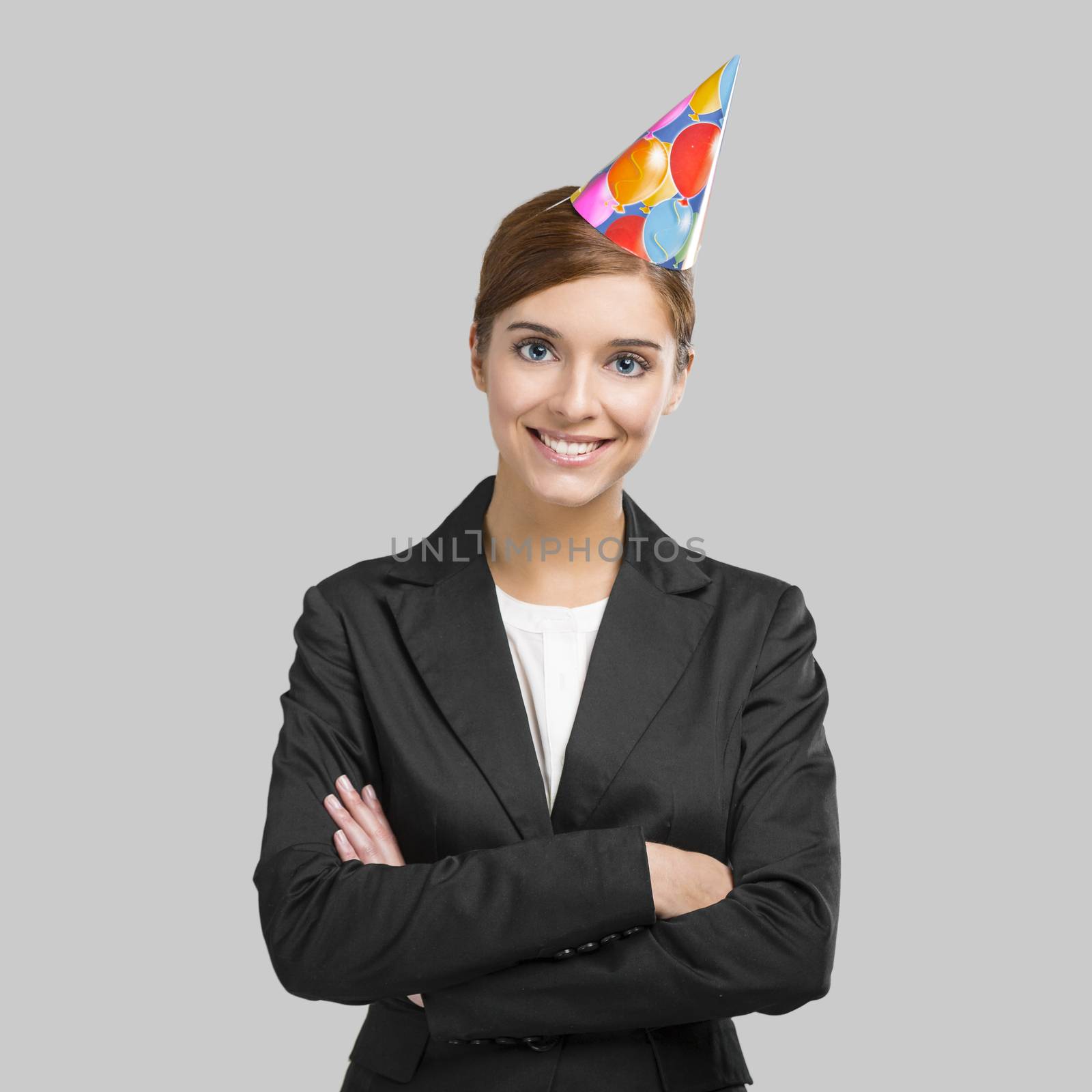 Businesswoman celebrating her birthday