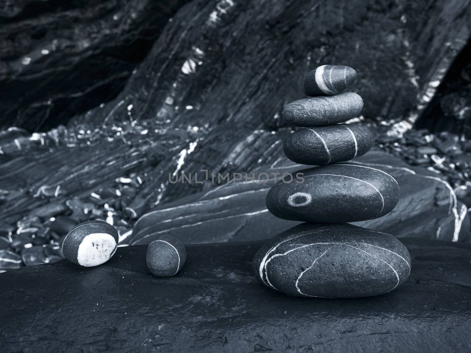 Zen balanced stones stack close up


