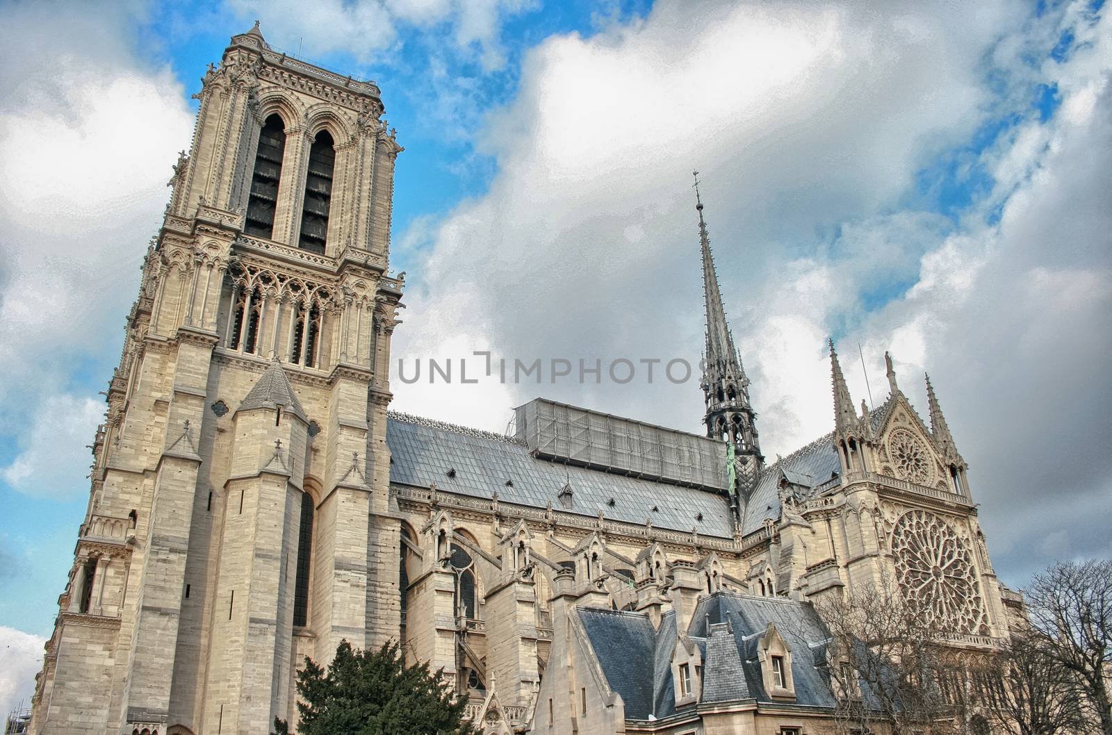 La Cathedrale de Notre-Dame. Paris famous Cathedral.