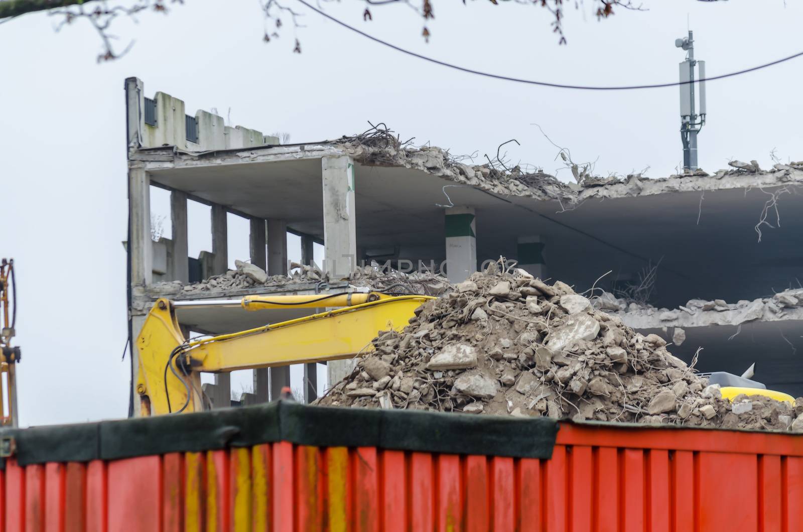 Disassembly the Old parking House in Velbert on East Street.