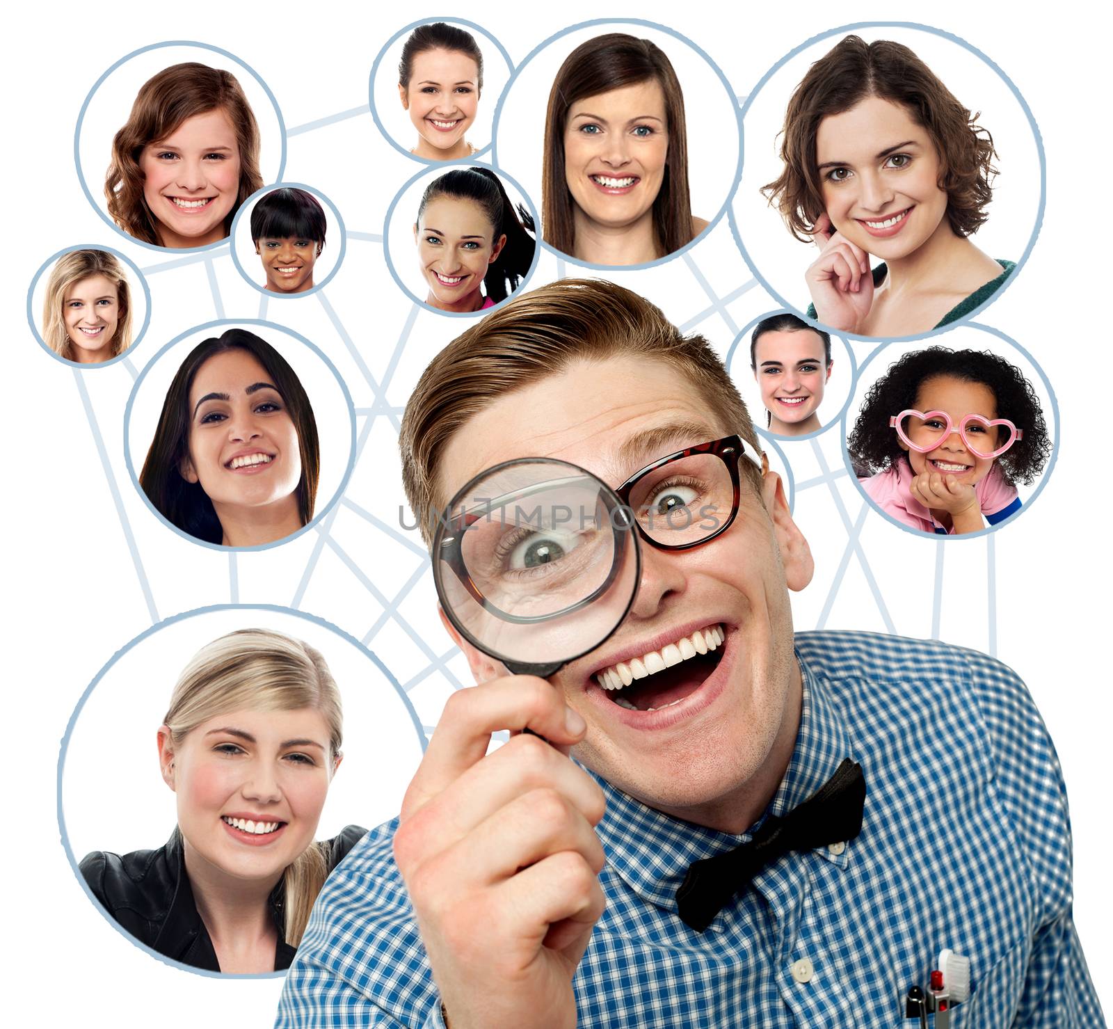Search for friends over social network by stockyimages