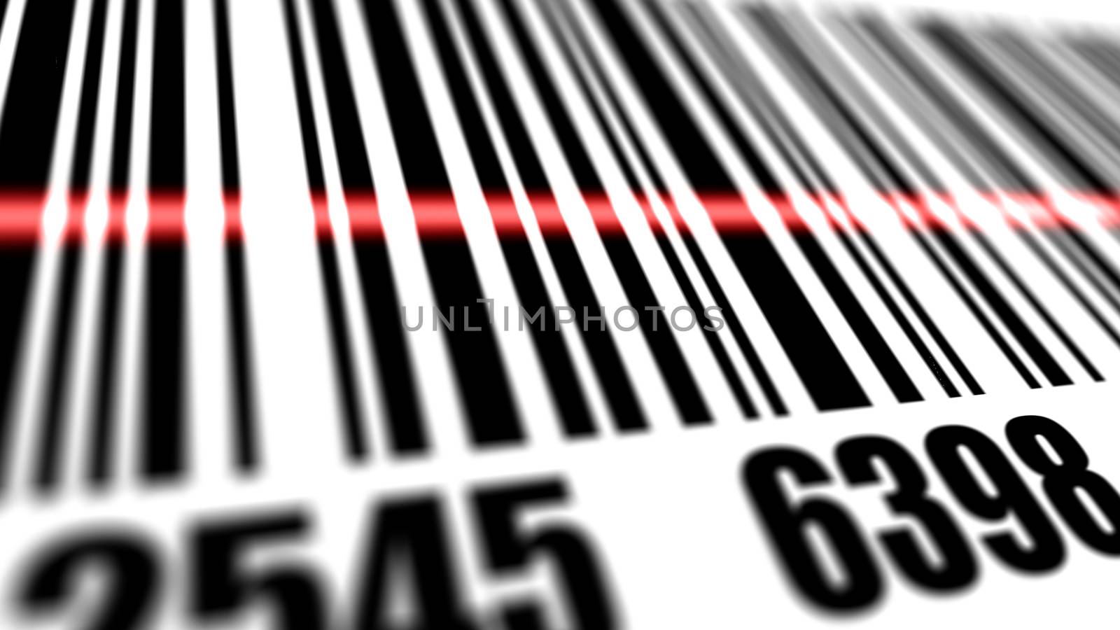 Closeup of scanner scanning barcode. Shallow depth of field.