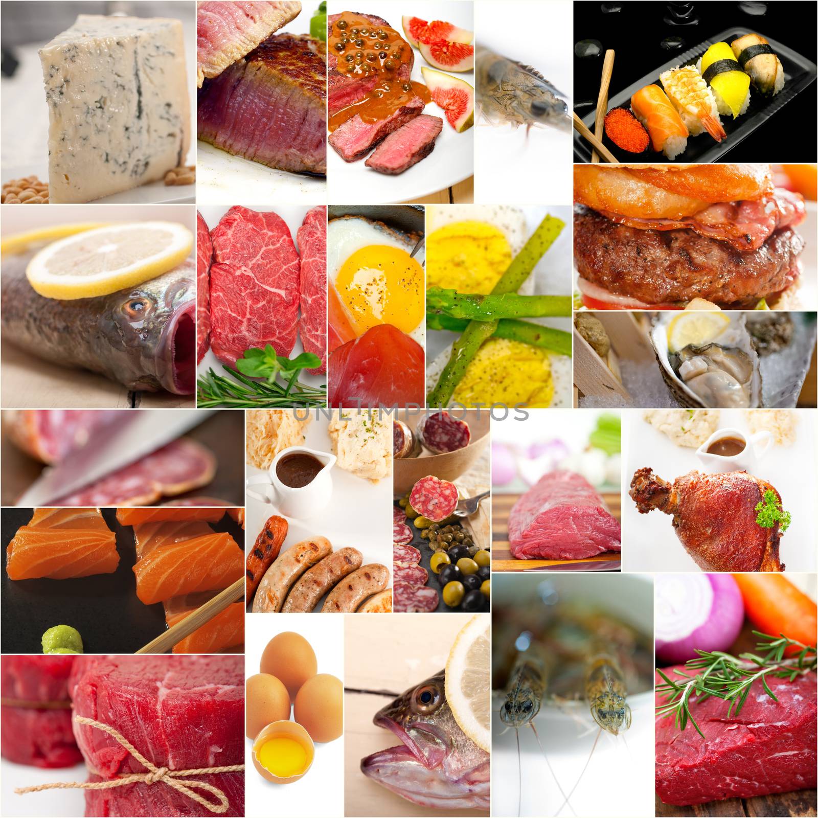 high protein food collection collage by keko64