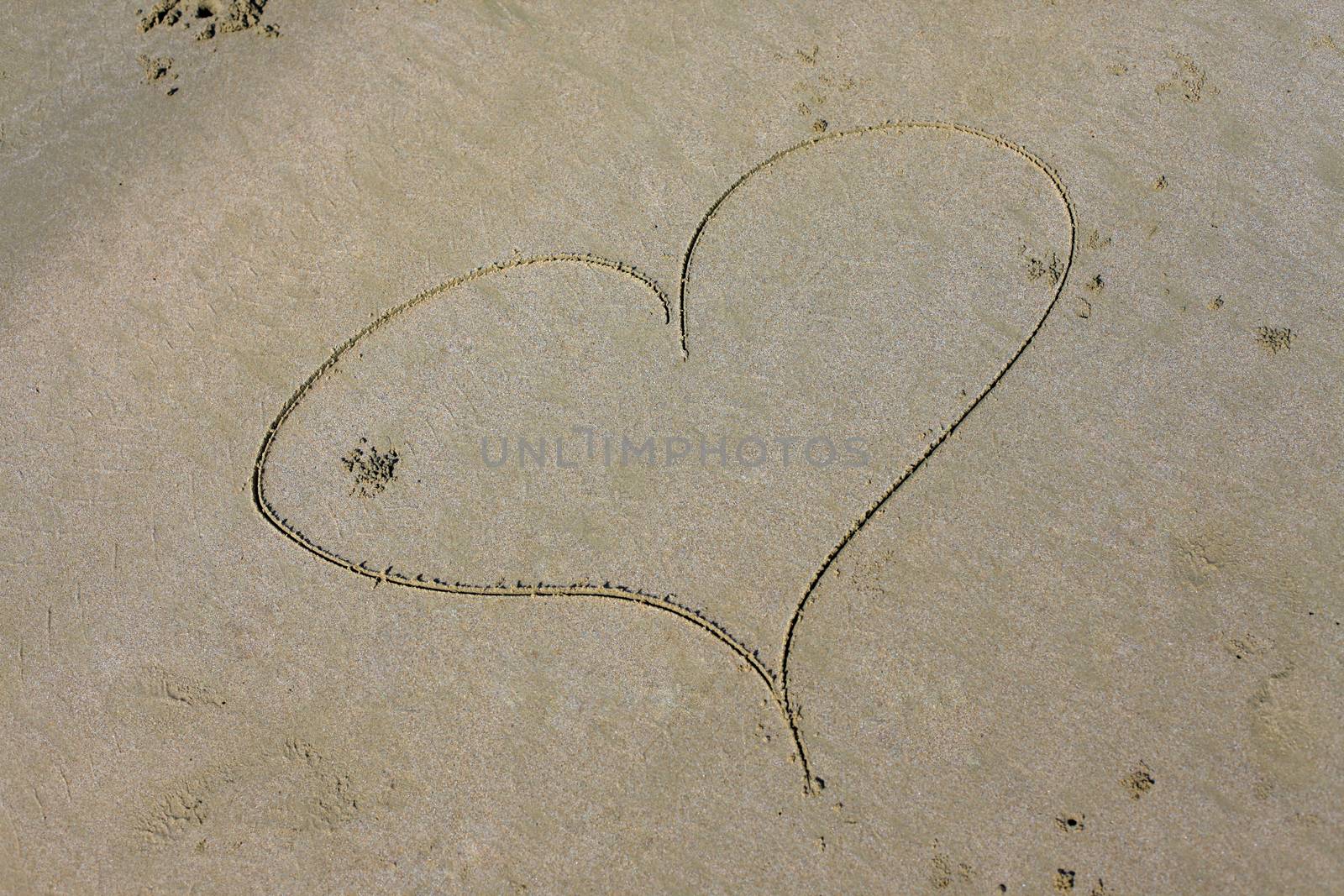 Heart on sand on beach