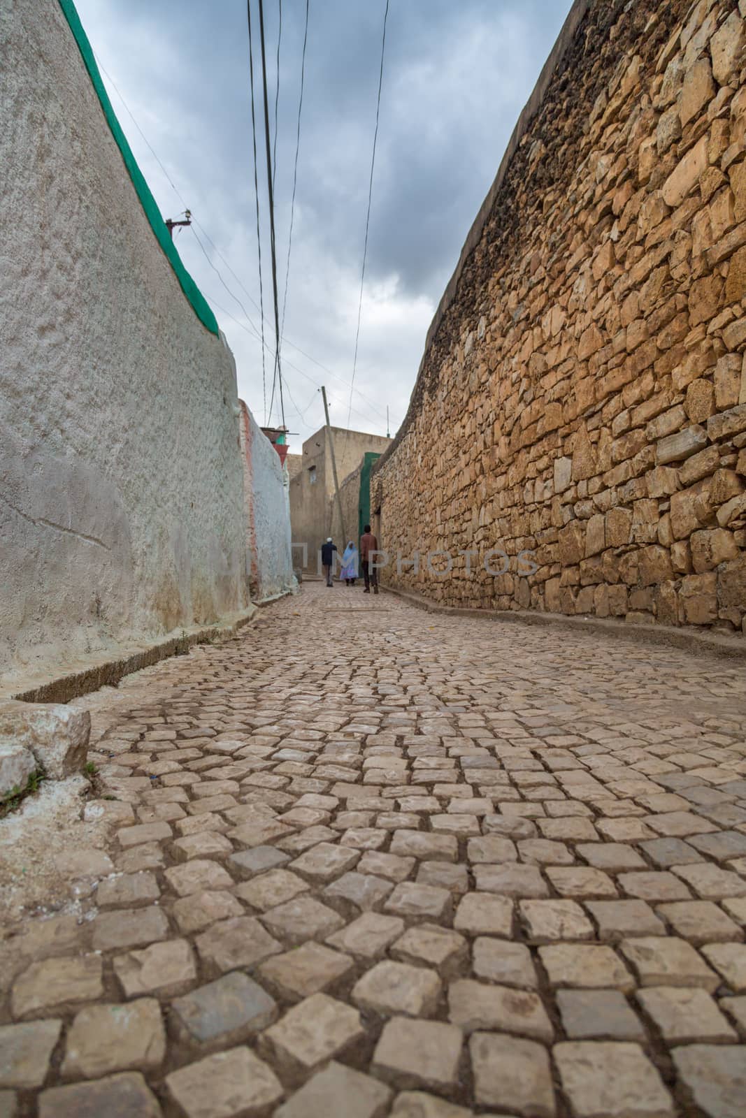 HARAR, ETHIOPIA - JULY 26,2014 - Local residents of Jugol, the fortified historic walled city within Harar, which was included in the World Heritage List for its cultural heritage by UNESCO and considered as the fourth holy city of Islam.