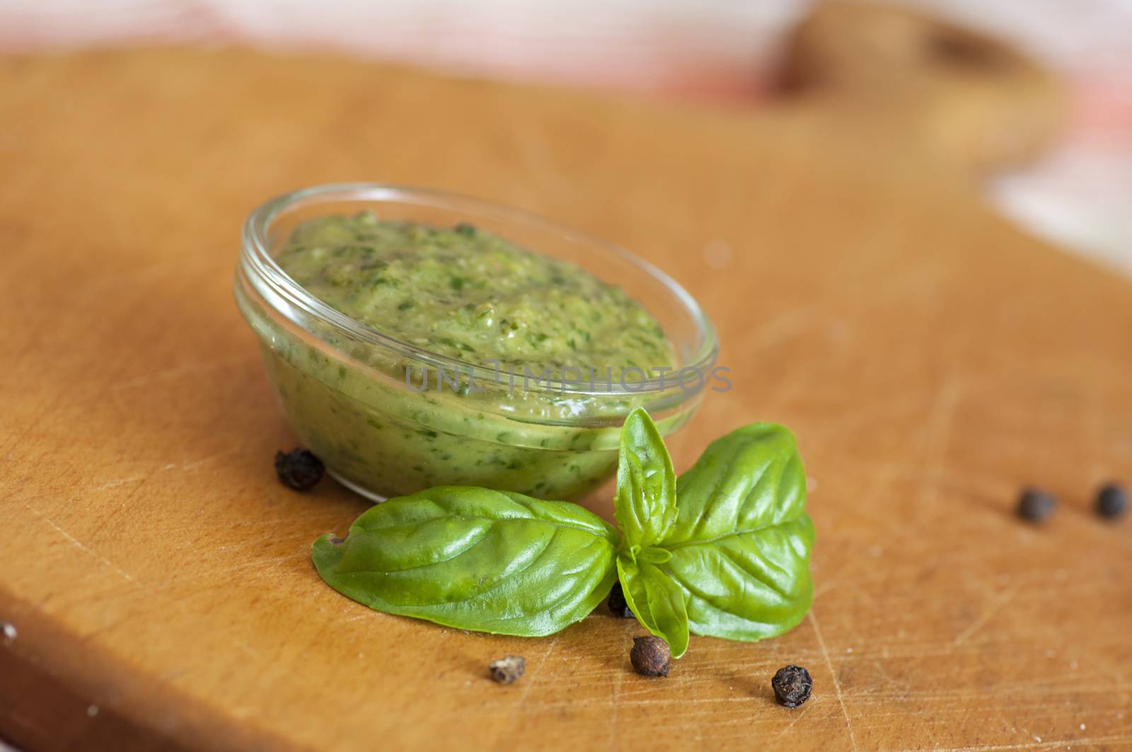 Traditional Italian sauce made of basil