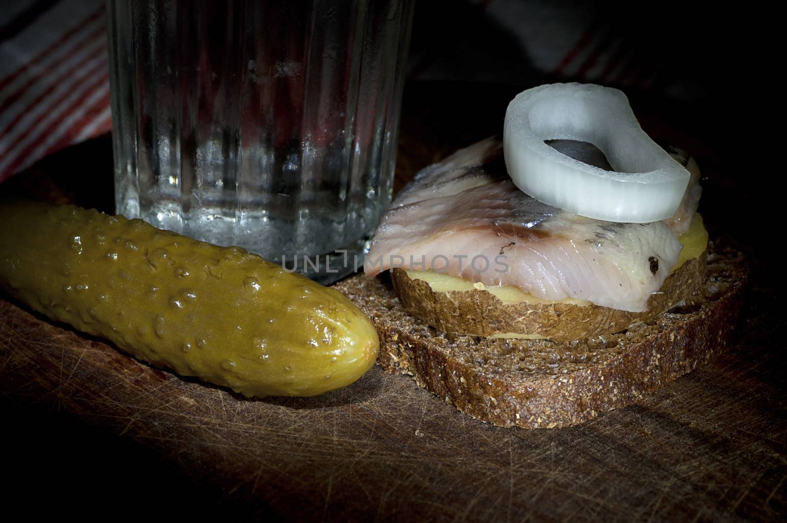 Sandwich with herring and vodka by dred