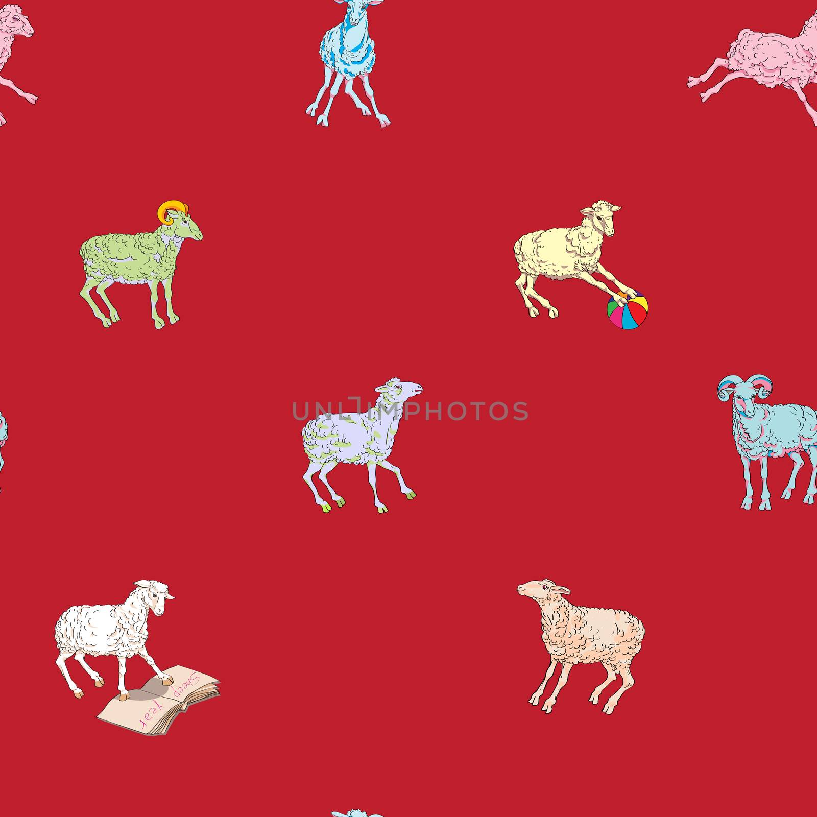 sparse pattern with sheeps by catacos