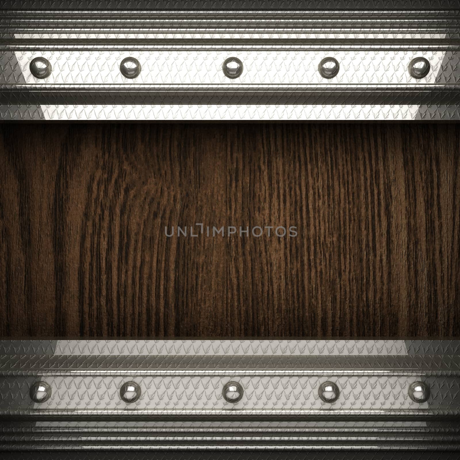 wooden background with metal element