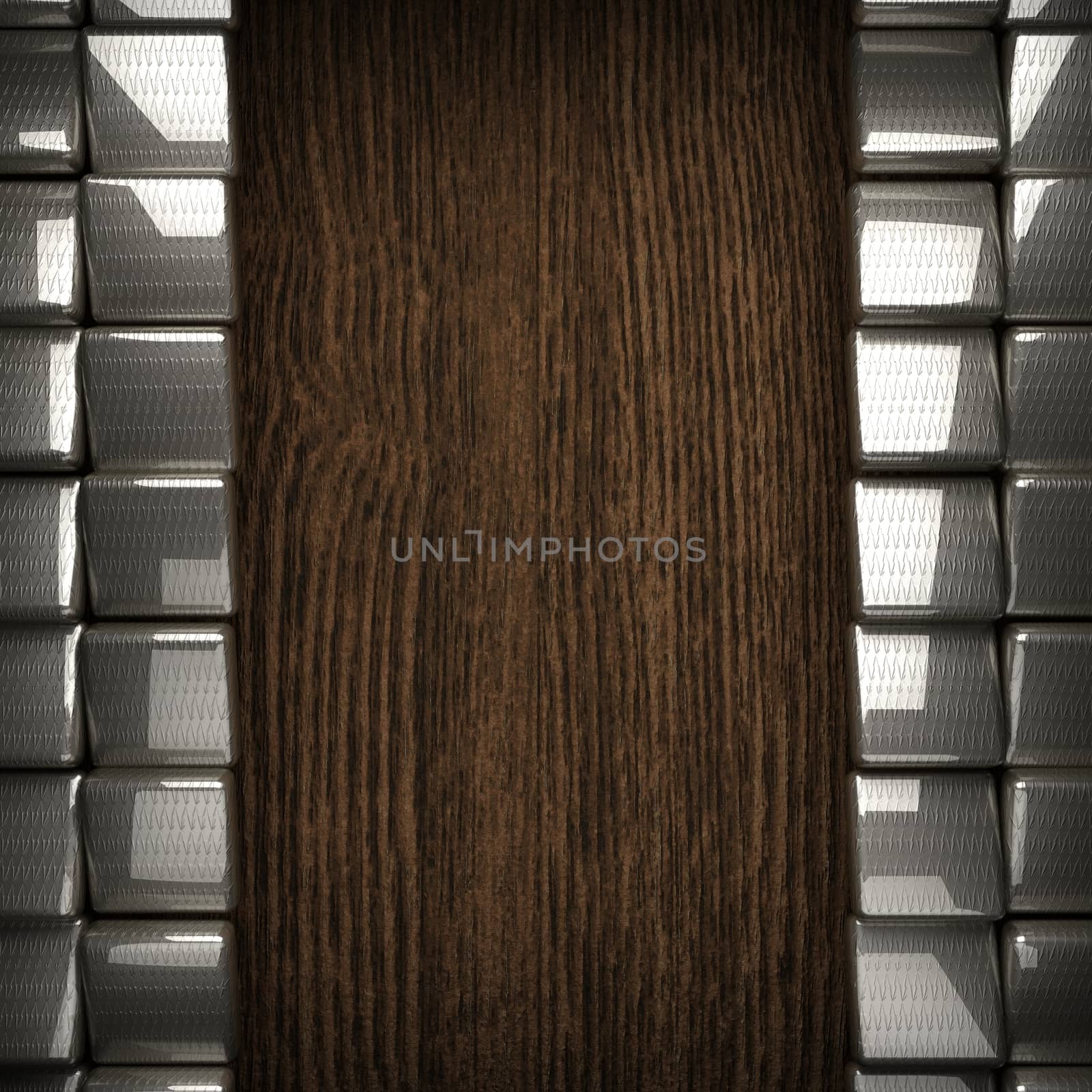 wooden background with metal element