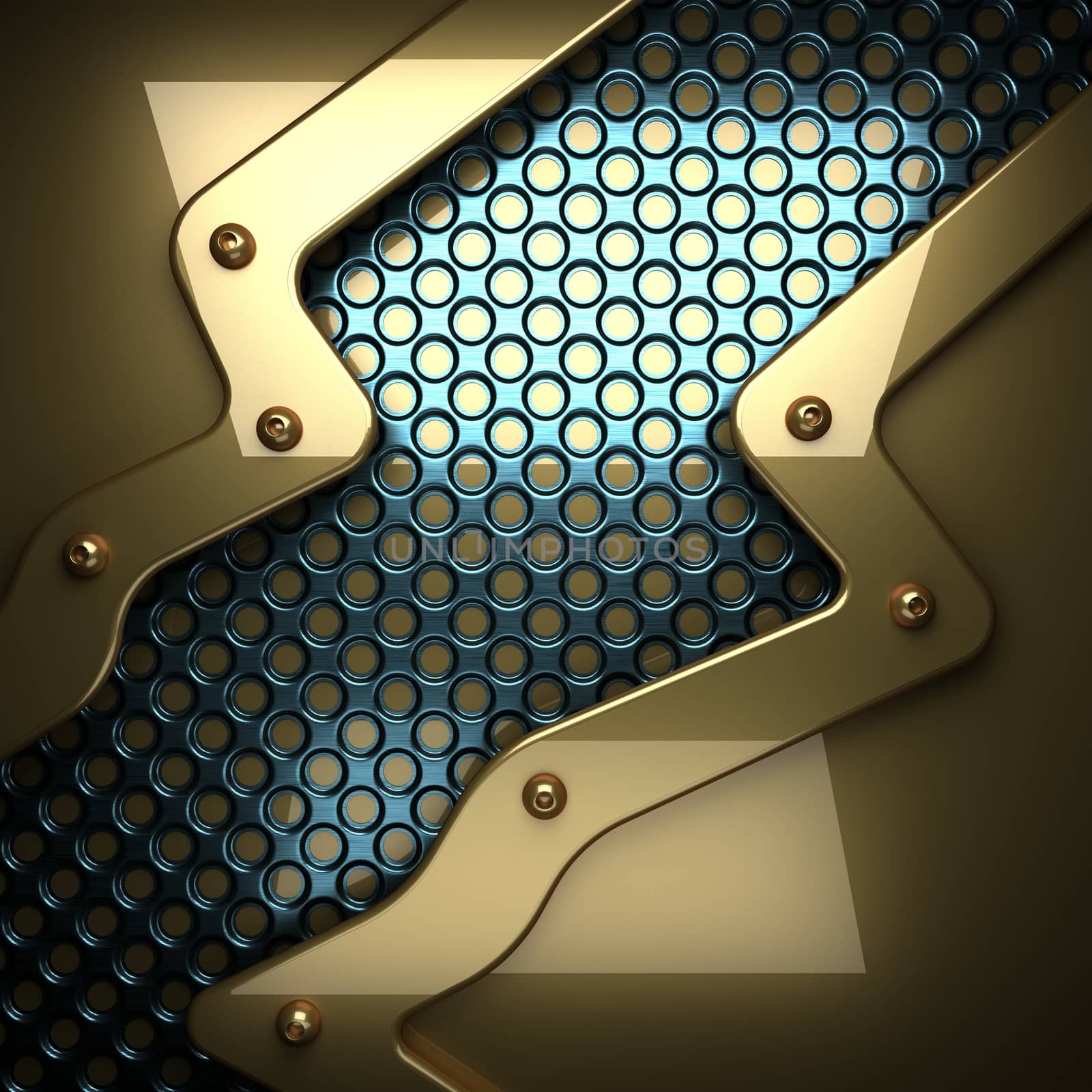 blue metal background with yellow element by videodoctor