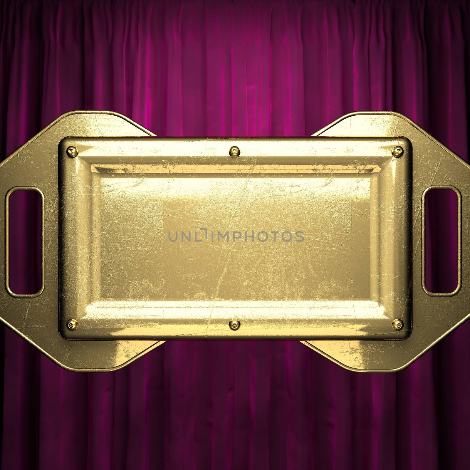 gold on red velvet curtain background by videodoctor