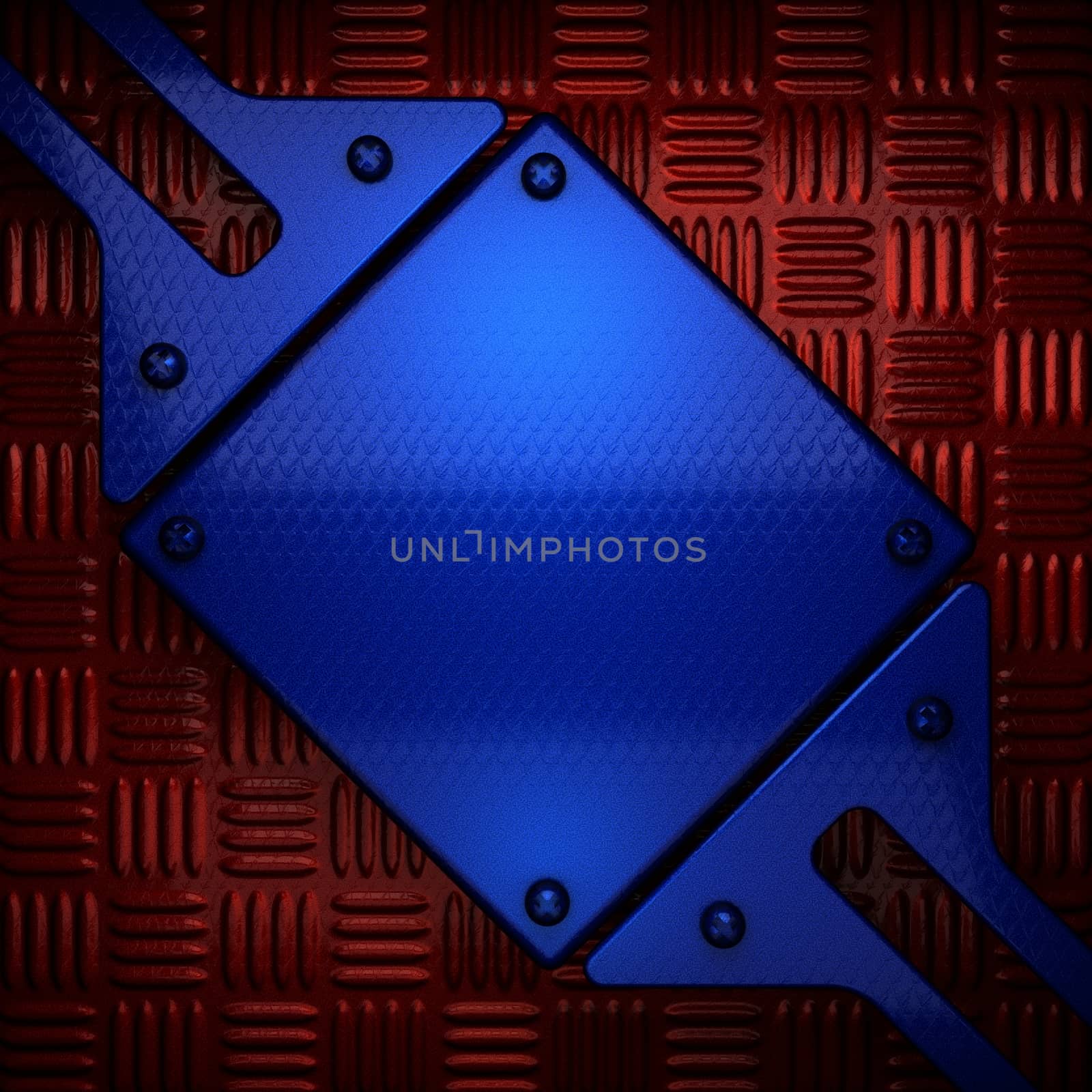 red and blue metal background