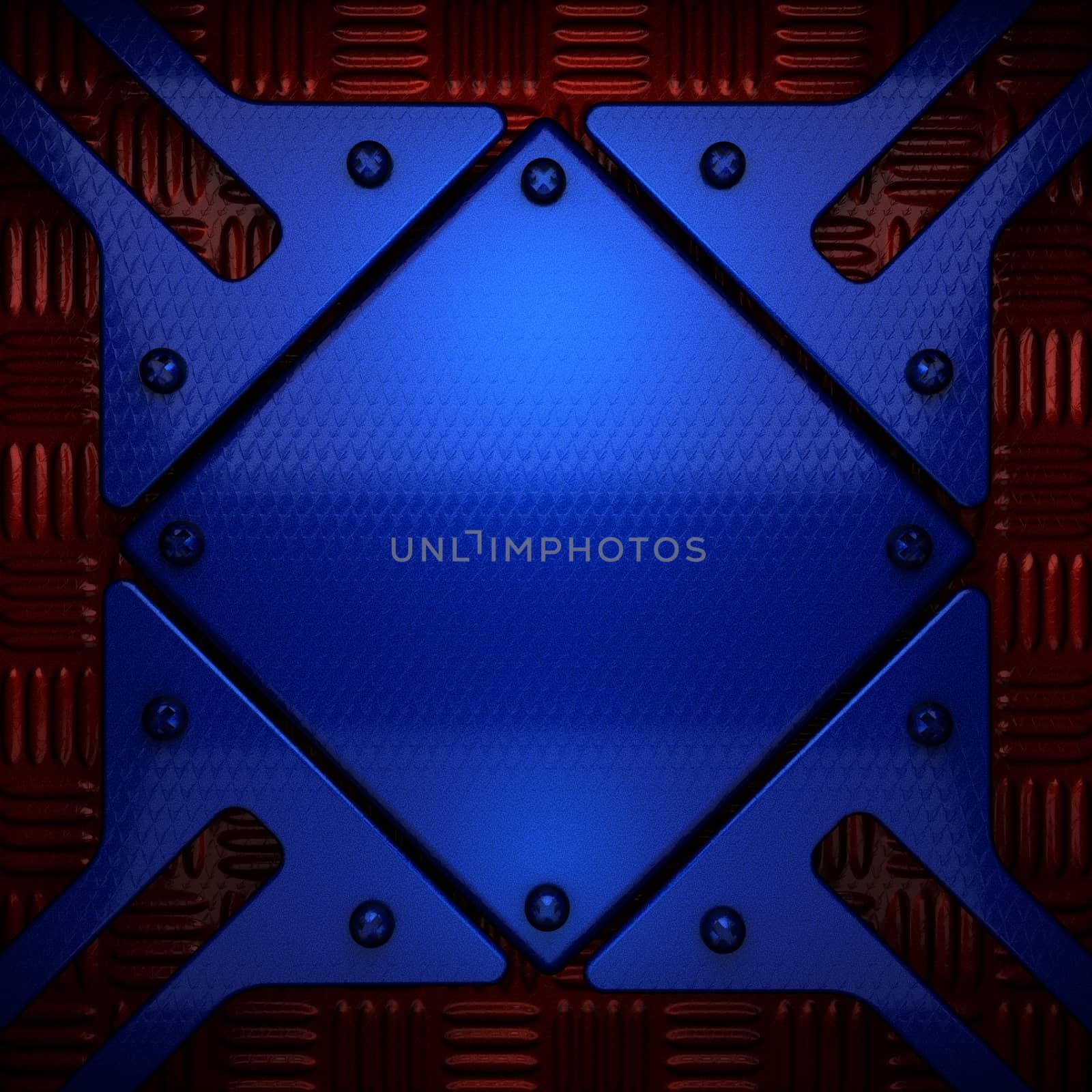 red and blue metal background