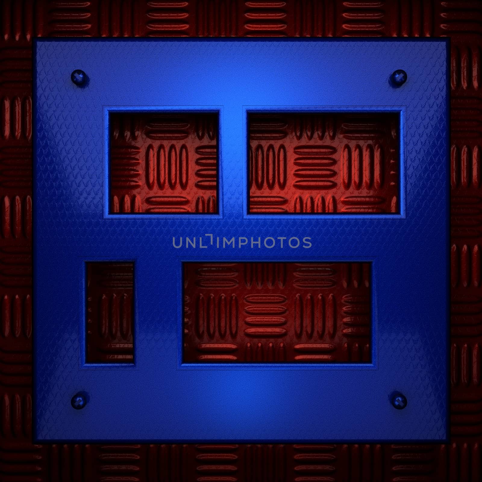 red and blue metal background