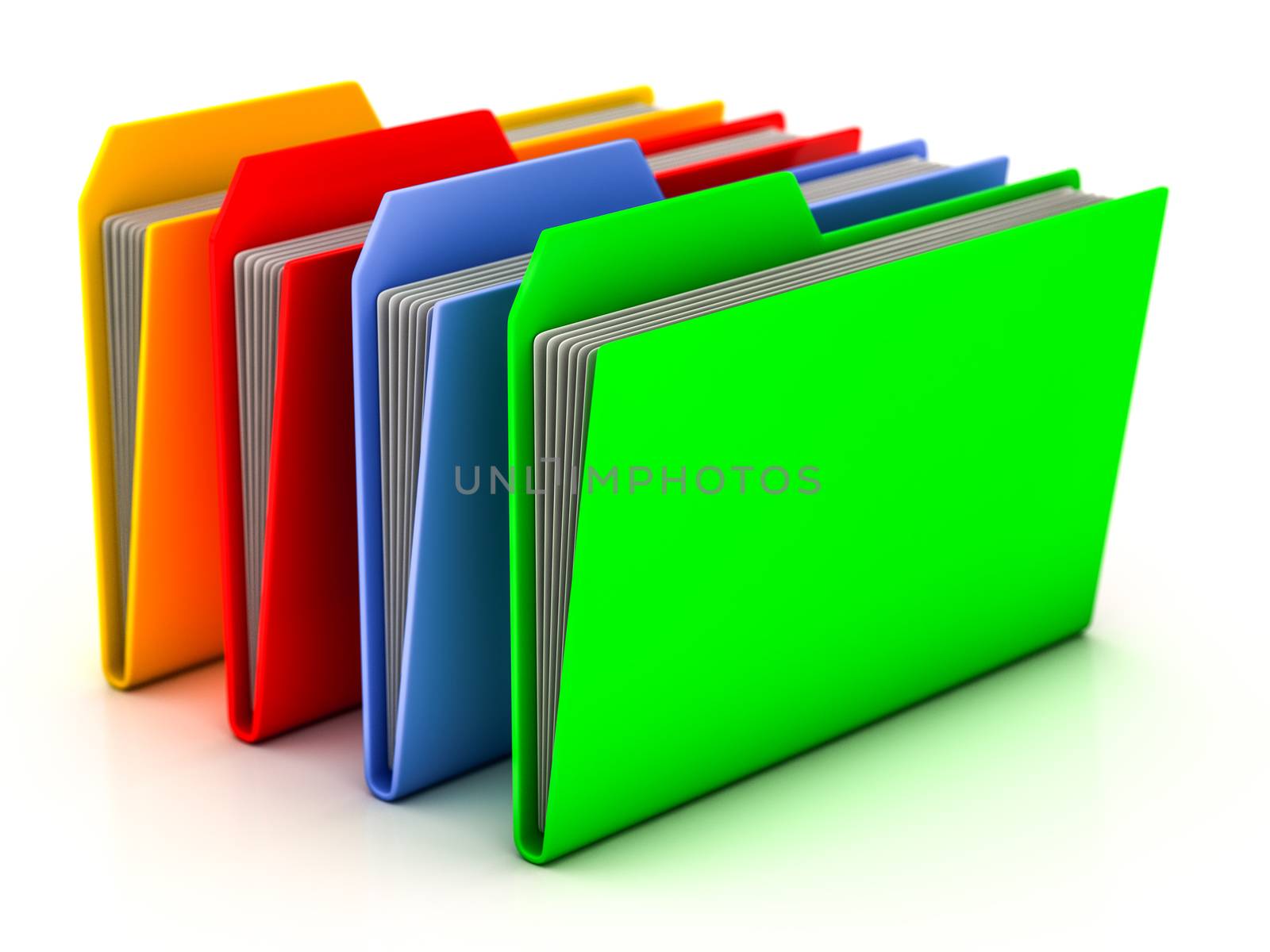 folders and files on a white background