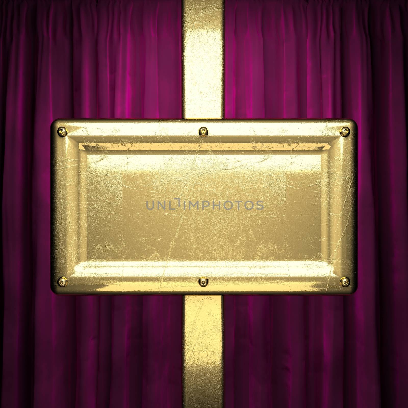 gold on red velvet curtain background by videodoctor