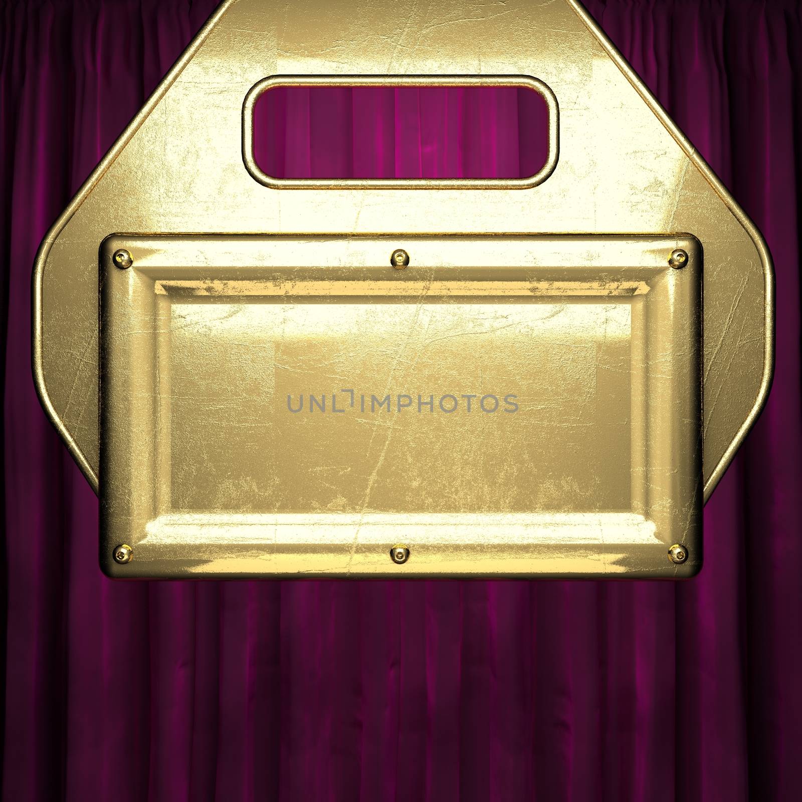 gold on red velvet curtain background