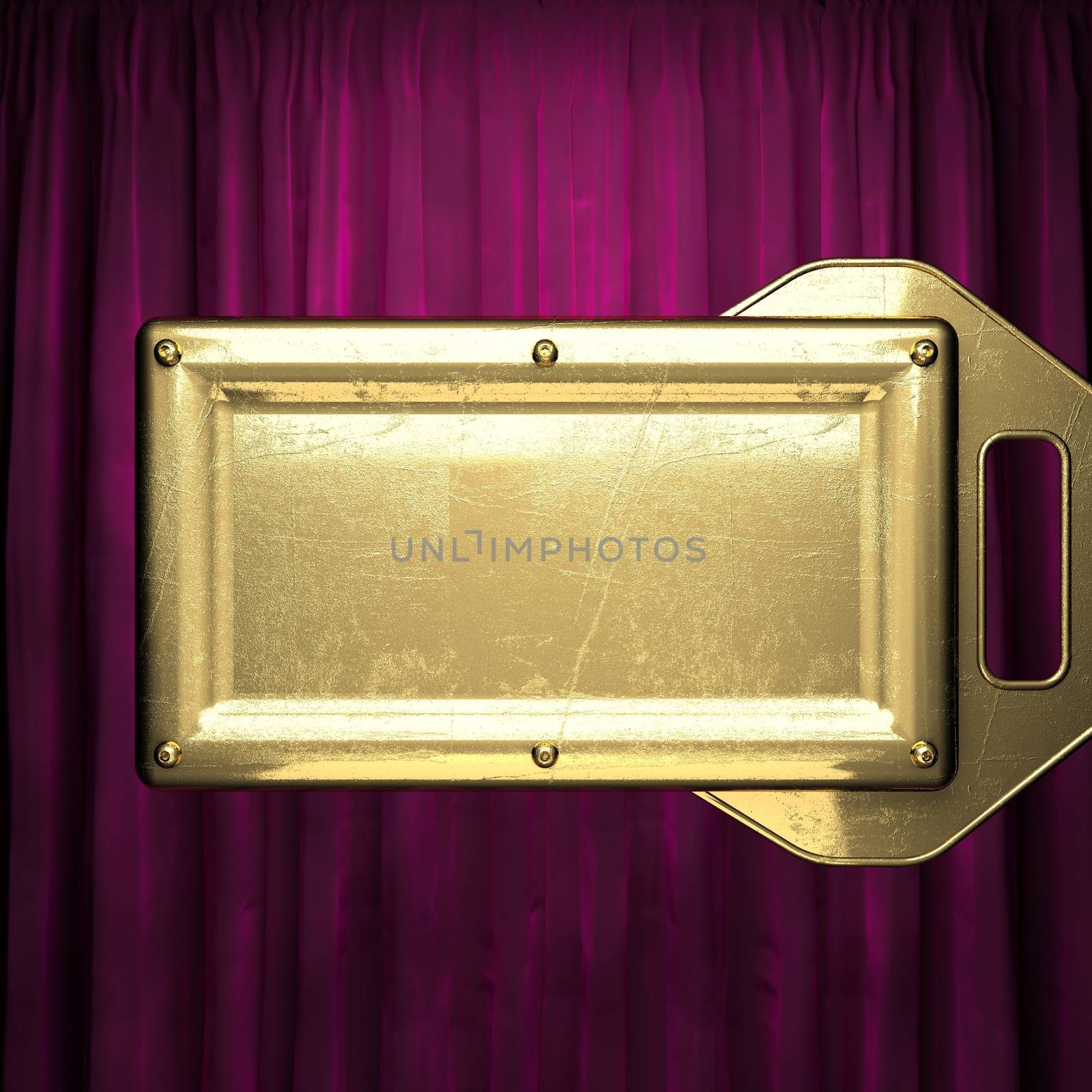 gold on red velvet curtain background by videodoctor