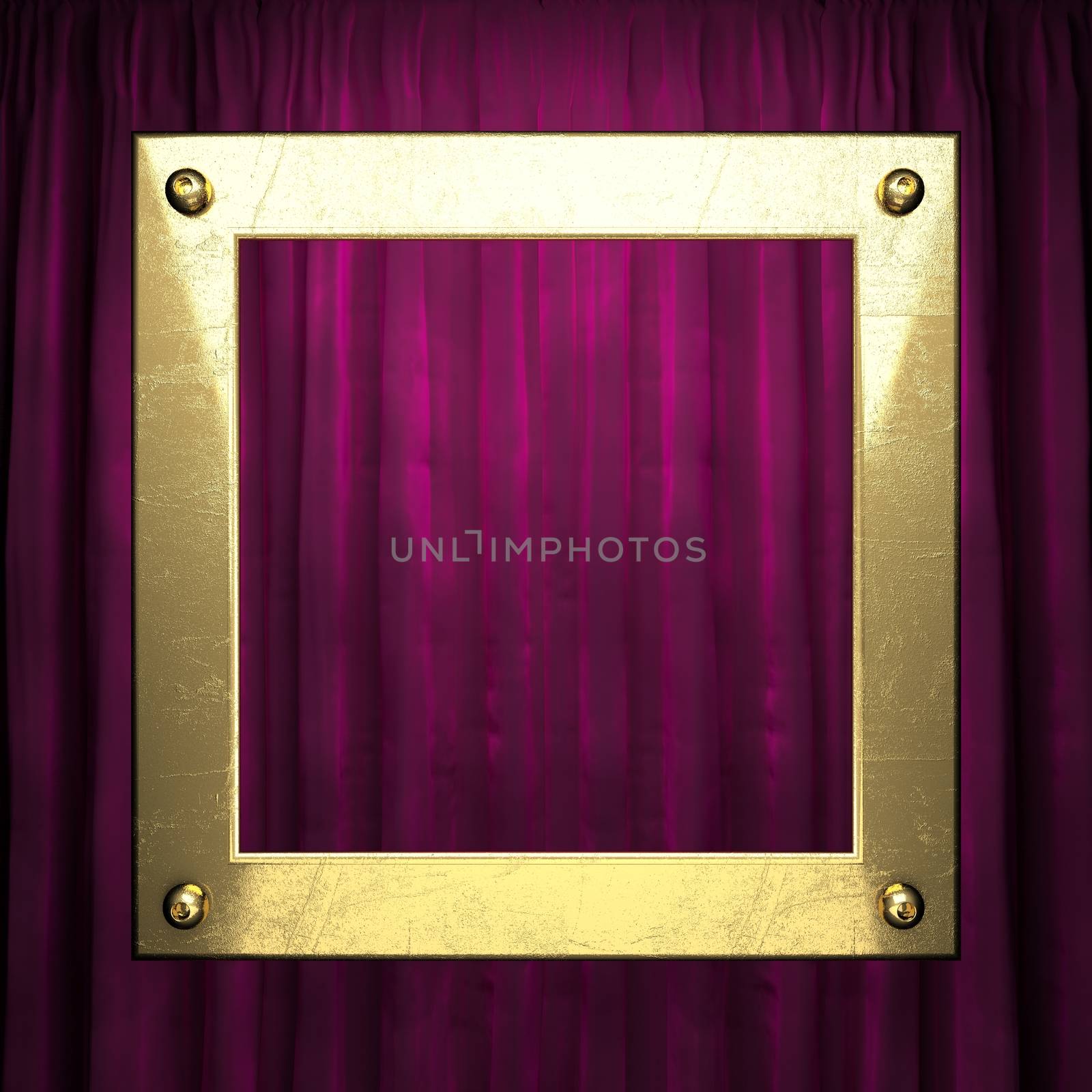 gold on red velvet curtain background