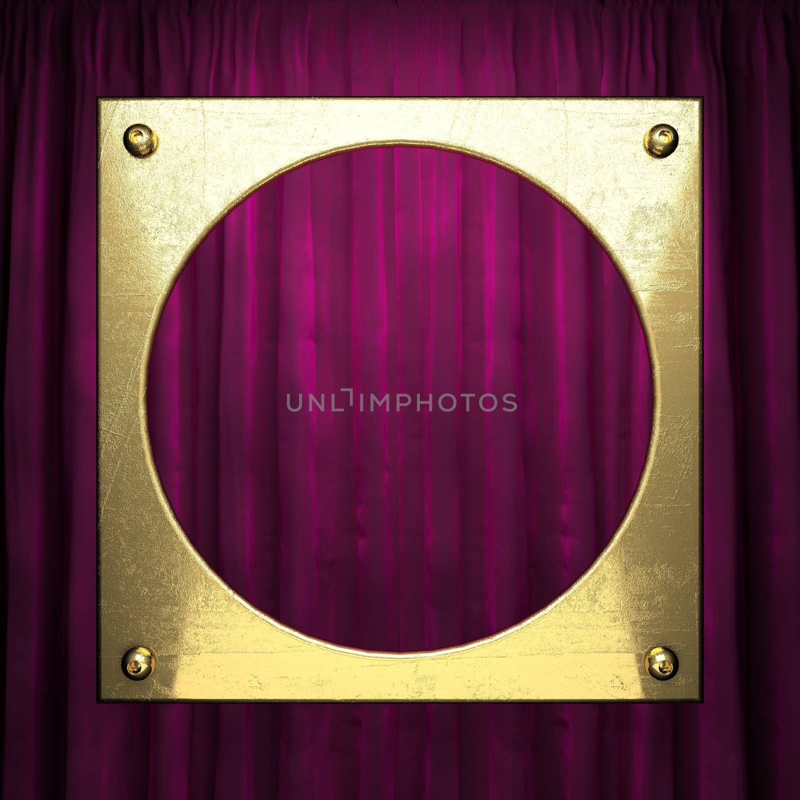 gold on red velvet curtain background by videodoctor