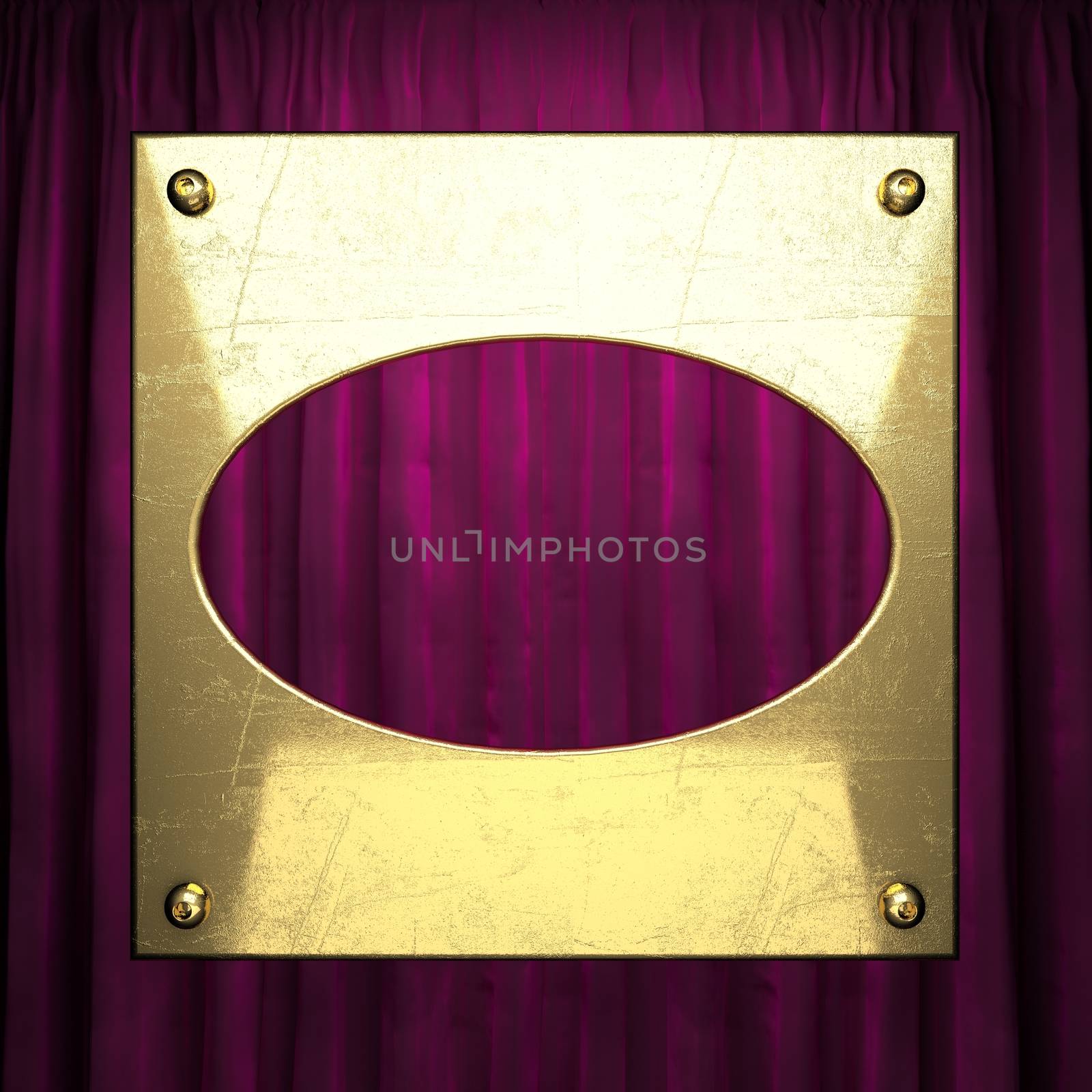 gold on red velvet curtain background by videodoctor